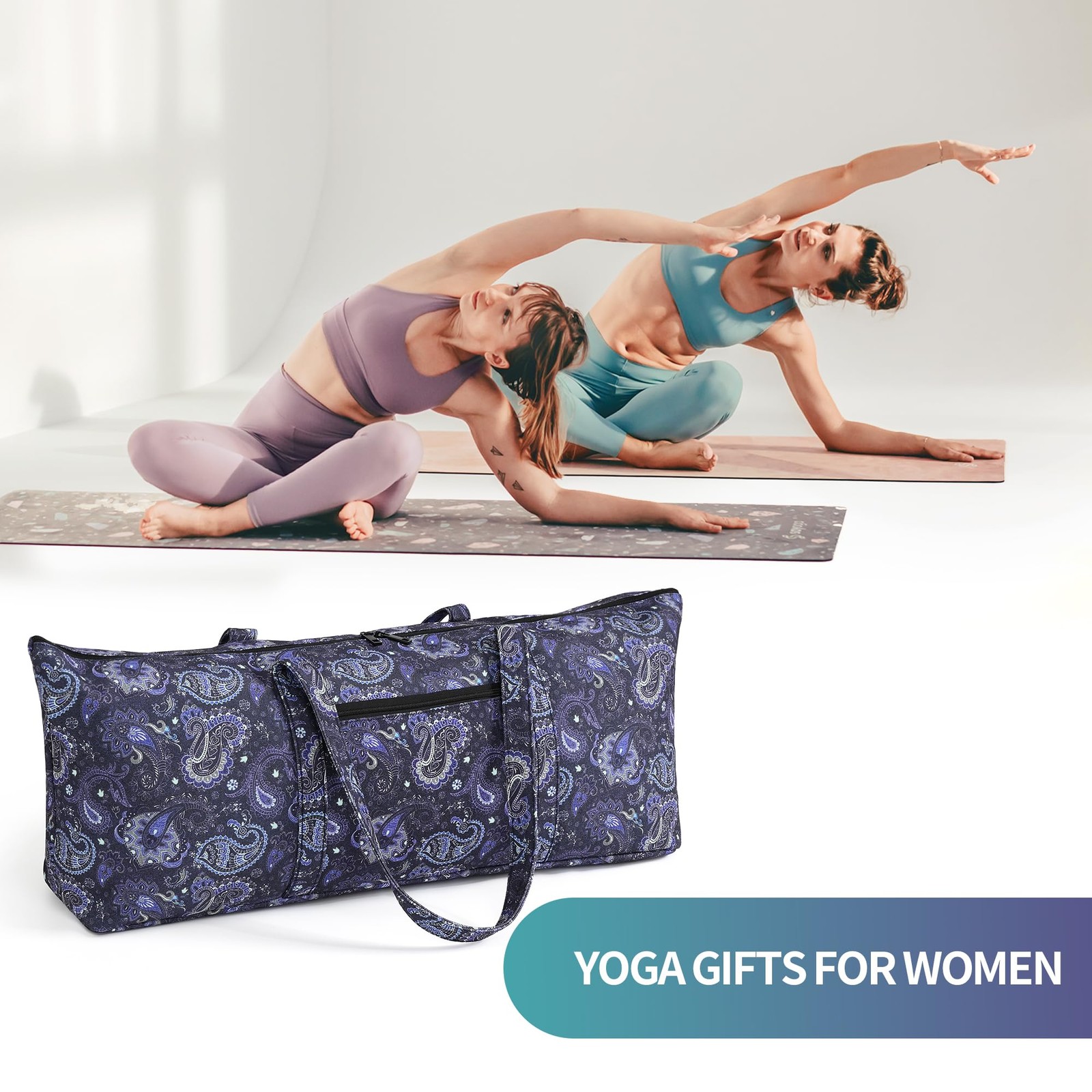 Large Yoga Mat Bag Carrier With Wet Pocket Gym Tote For Women Workout Pilates