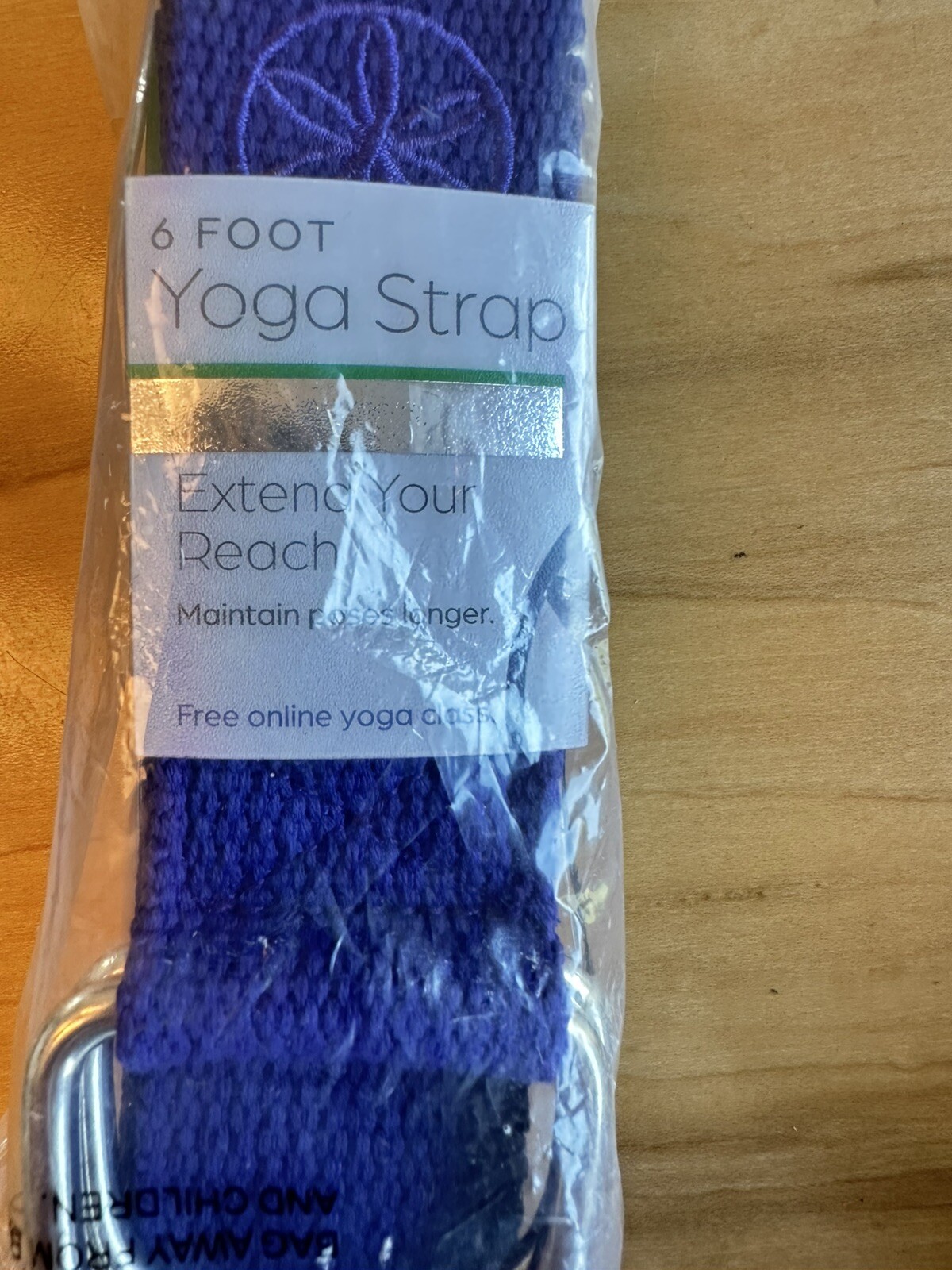 NEW GAIAM PURPLE YOGA STRAP 6FT 100% POLYESTER STRETCH FULL BODY WORKOUT Reach