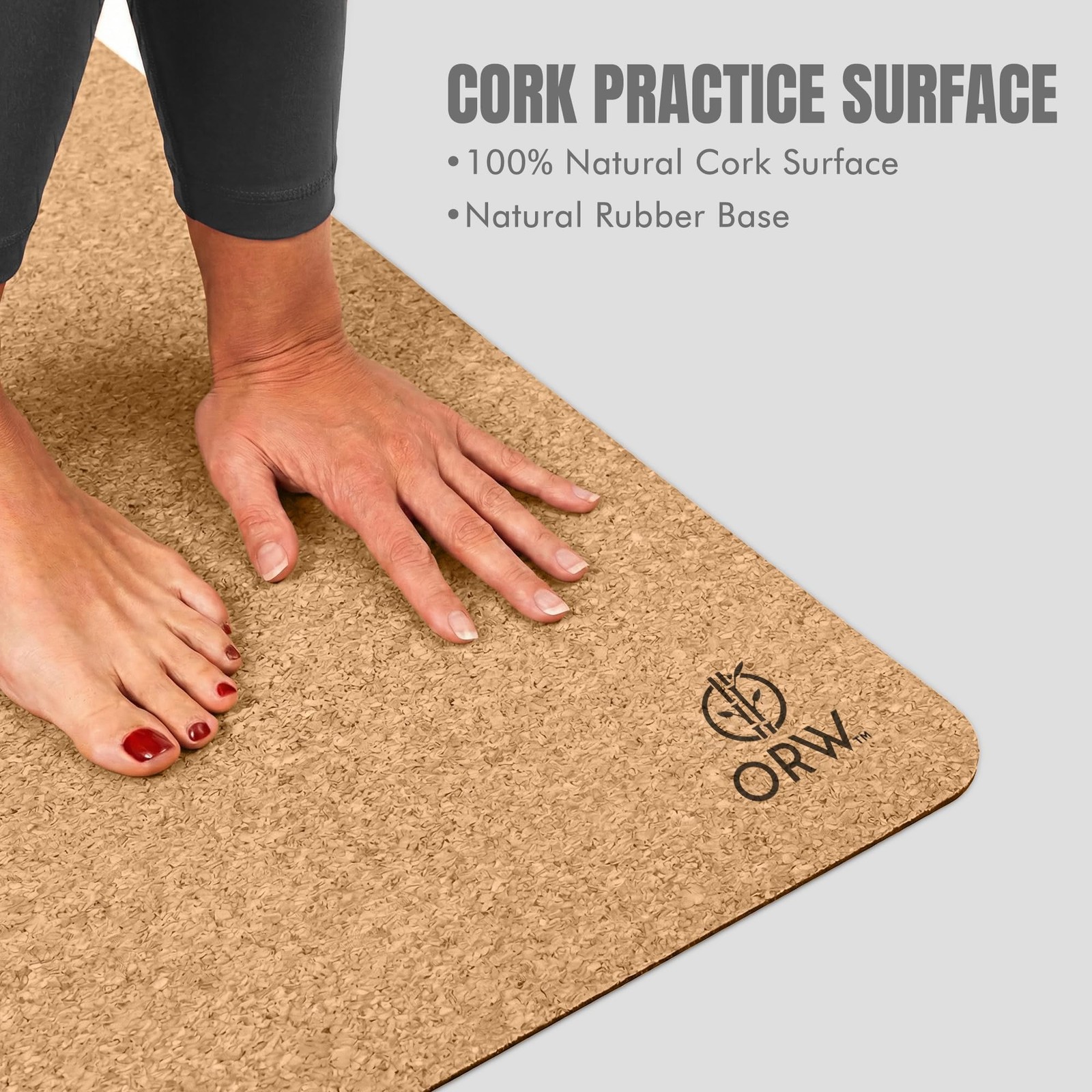 ORW Non Slip Hot Yoga Mat with Carrying Strap – Grip Surface & Natural Rubber…