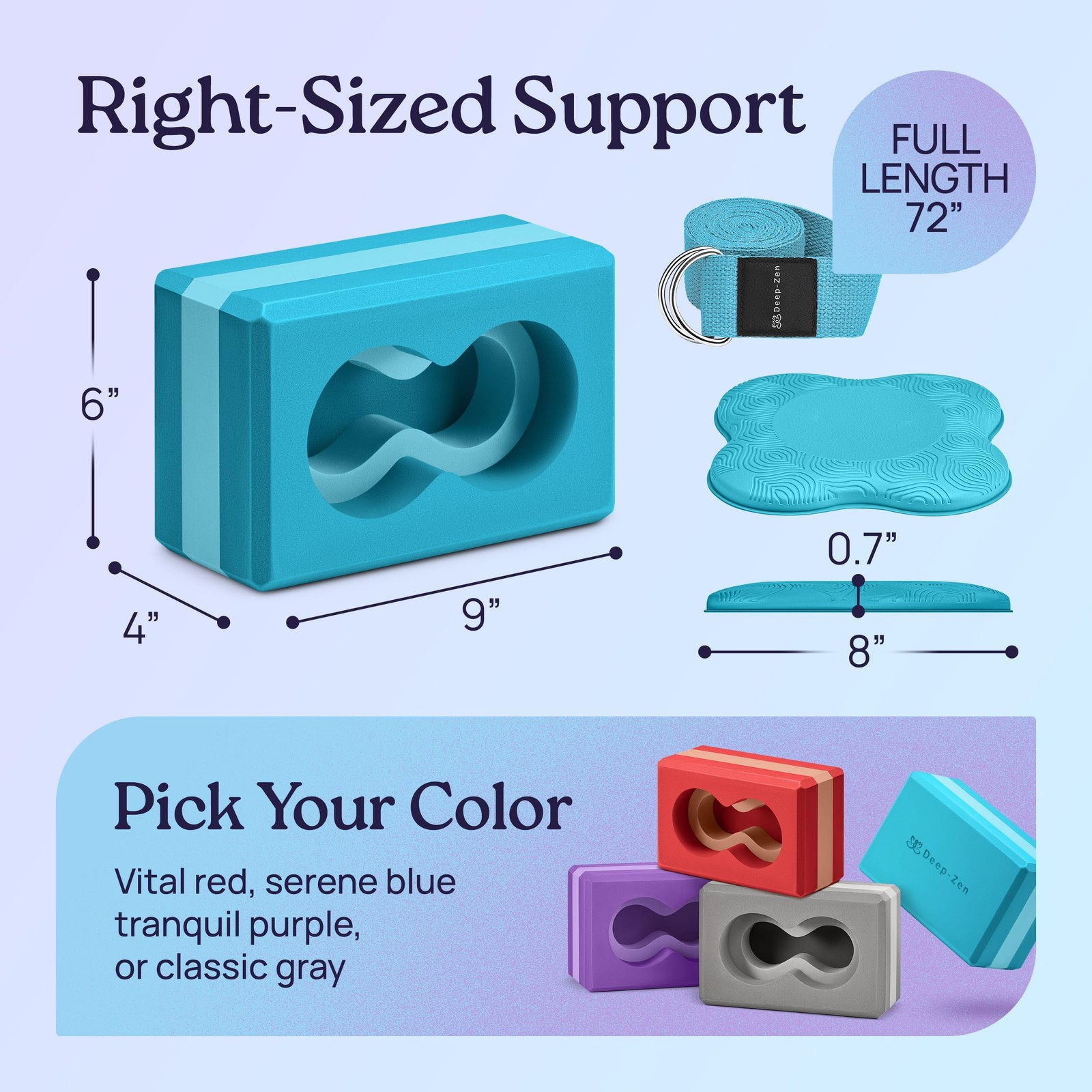 Yoga Blocks Wrist Support; 2 Pack with Knee Pads Blue