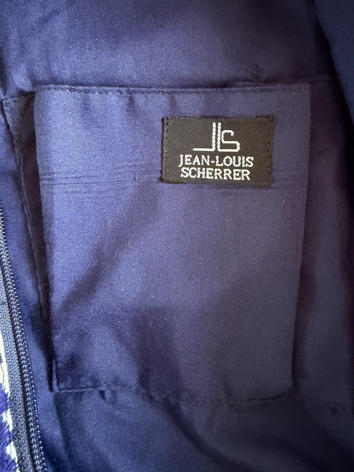 Jean-Louis Sherrer Pull String Yoga Mat Zip Bag Designer Natural Knit Blue White