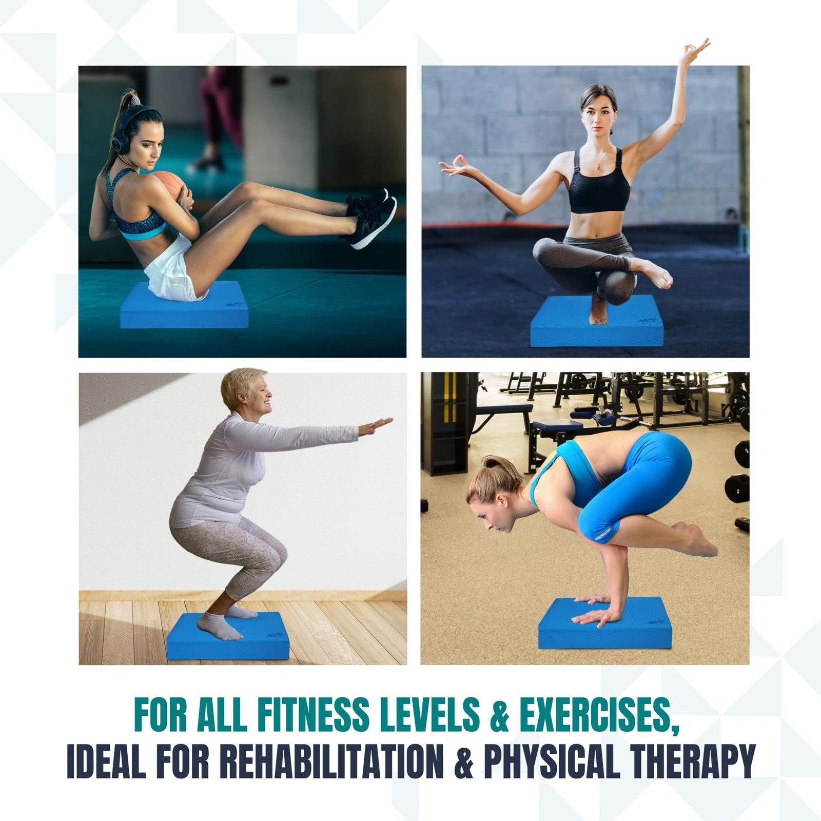 High-Density Balance Pad – Durable TPE Foam Balance Pad Physical Therapy, Foa…