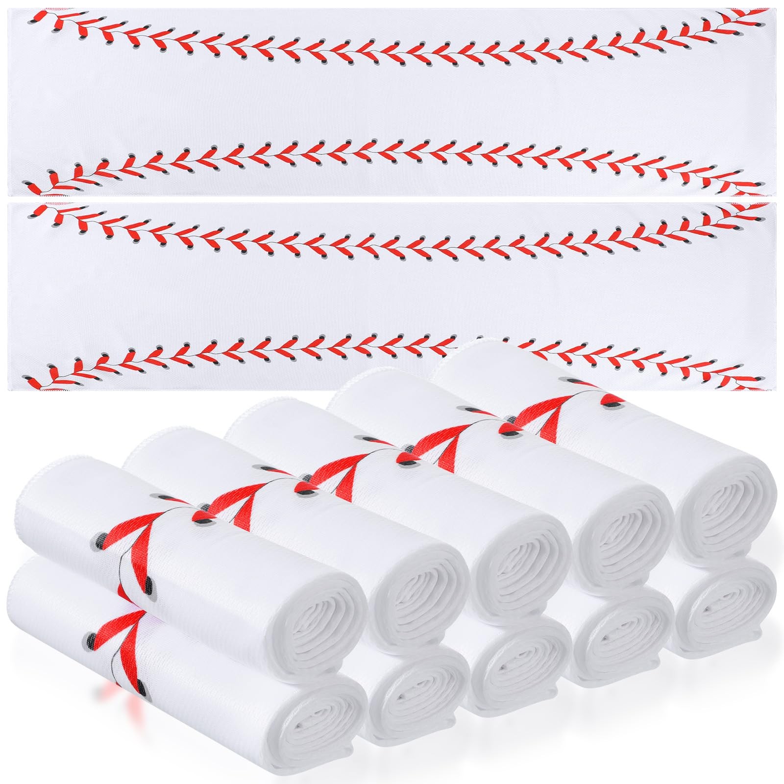 CraftyDream 12 Pcs Cooling Towel Baseball Football Basketball Baseball, White
