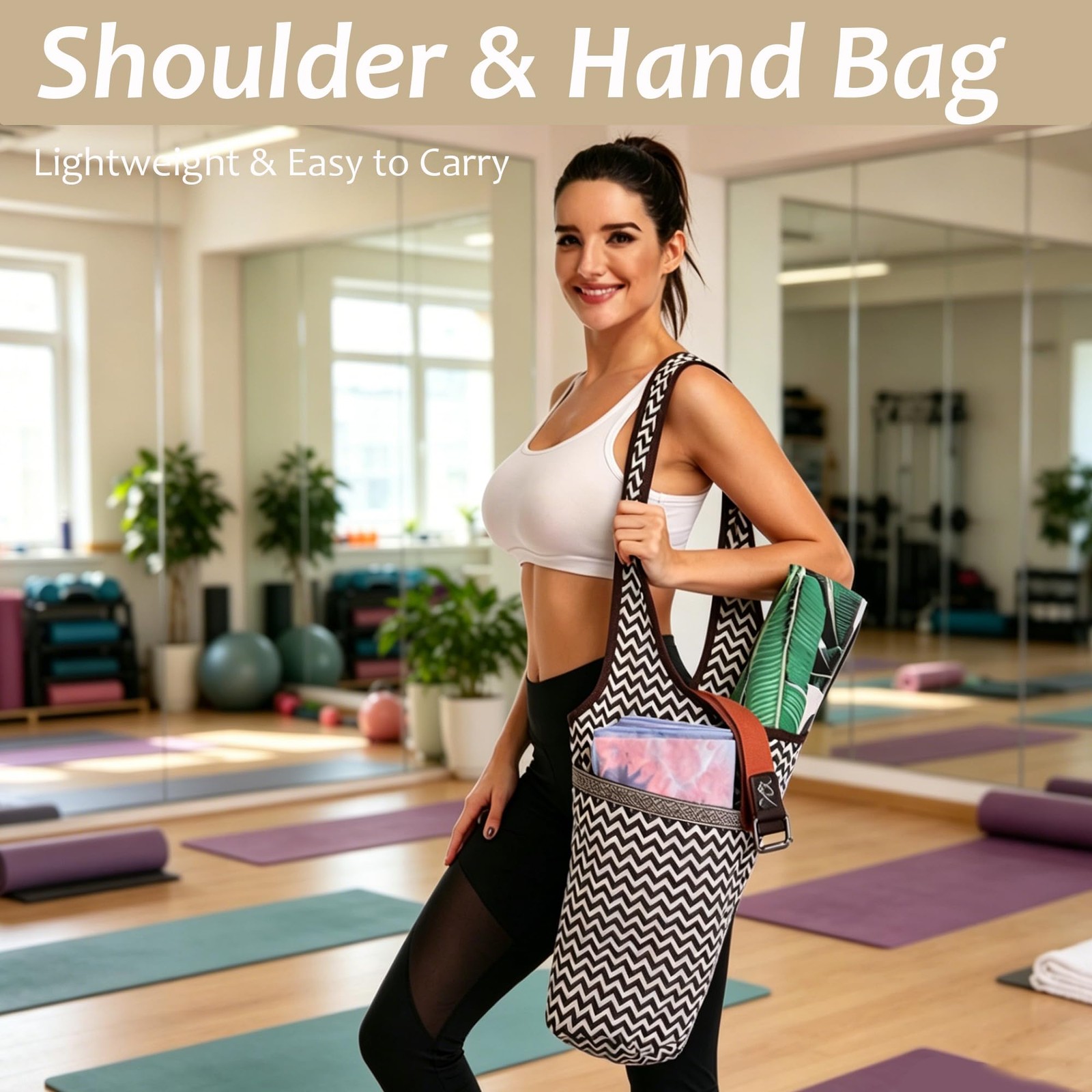 Sports Yoga Mat Bag,Large Opening Yoga Mat Carrier for Quick Access,with Larg…