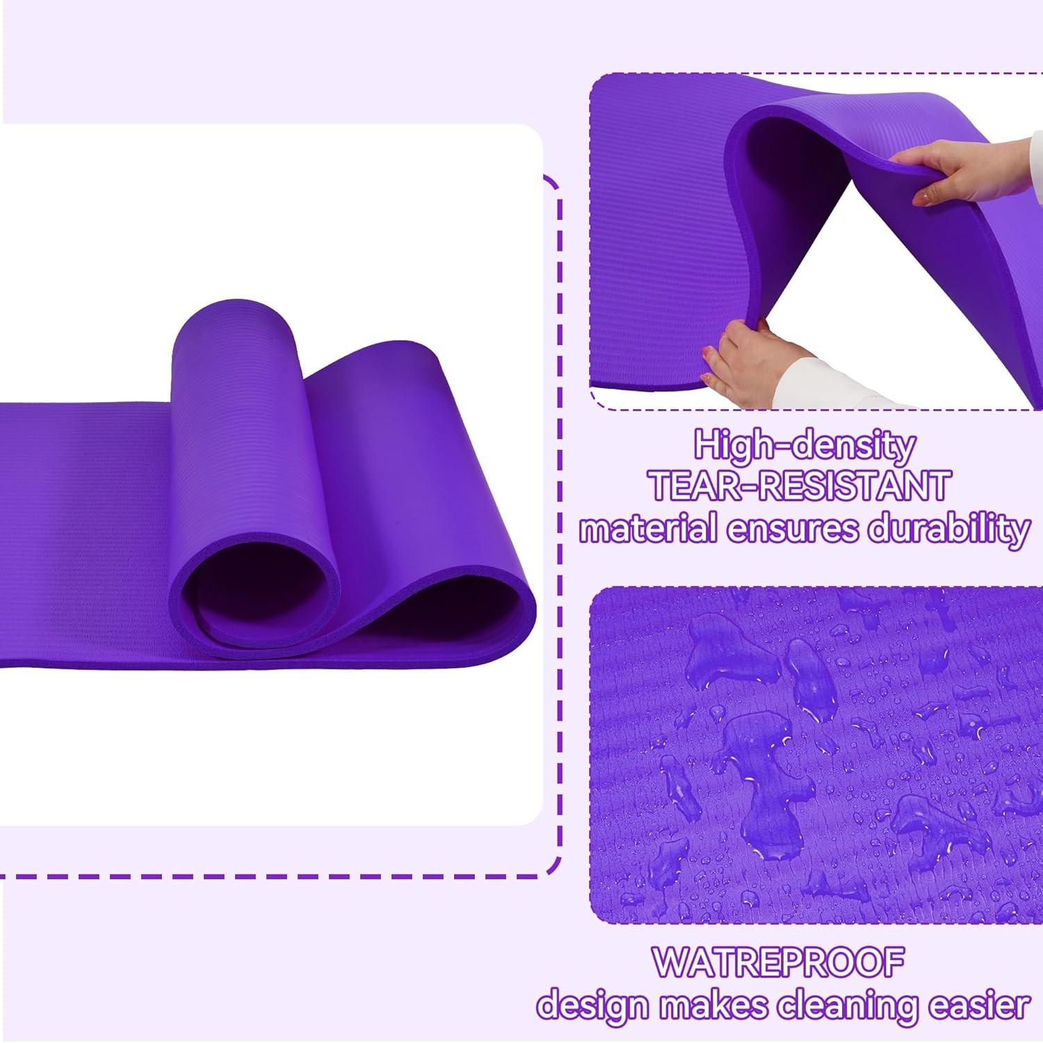 1/2-Inch Extra Thick High Density Non-Slip Yoga Mat with Carrying Strap – 71&Prime;