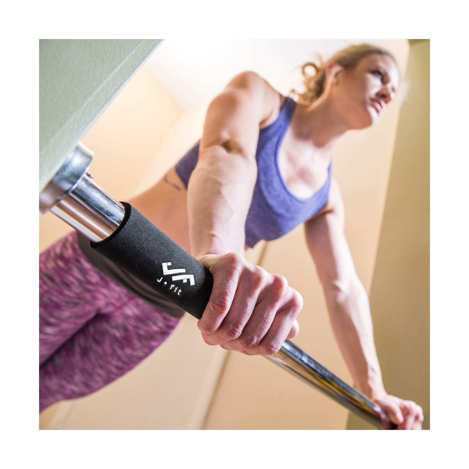 JFIT Deluxe Multi Exercise Doorway Pull-Up Bar with Comfort Grips, 40-Inch