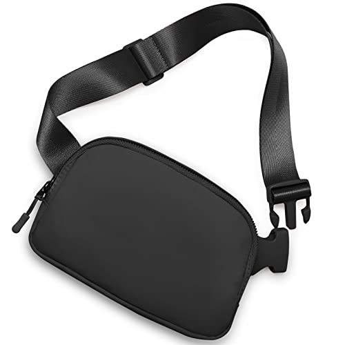 Joysoda Fanny Pack,Belt Bag,40 Inch Asjustable Strap Everywhere Belt Black