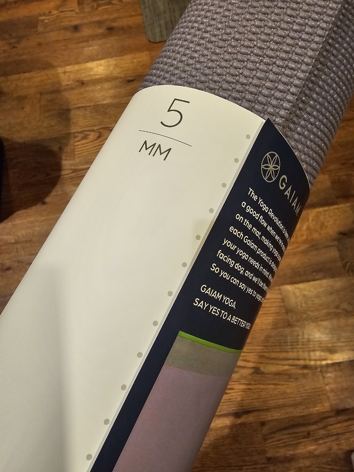 Gaiam Premium Yoga Mat 5MM • Purple • 24&Prime;W x 68&Prime;L x 5mm