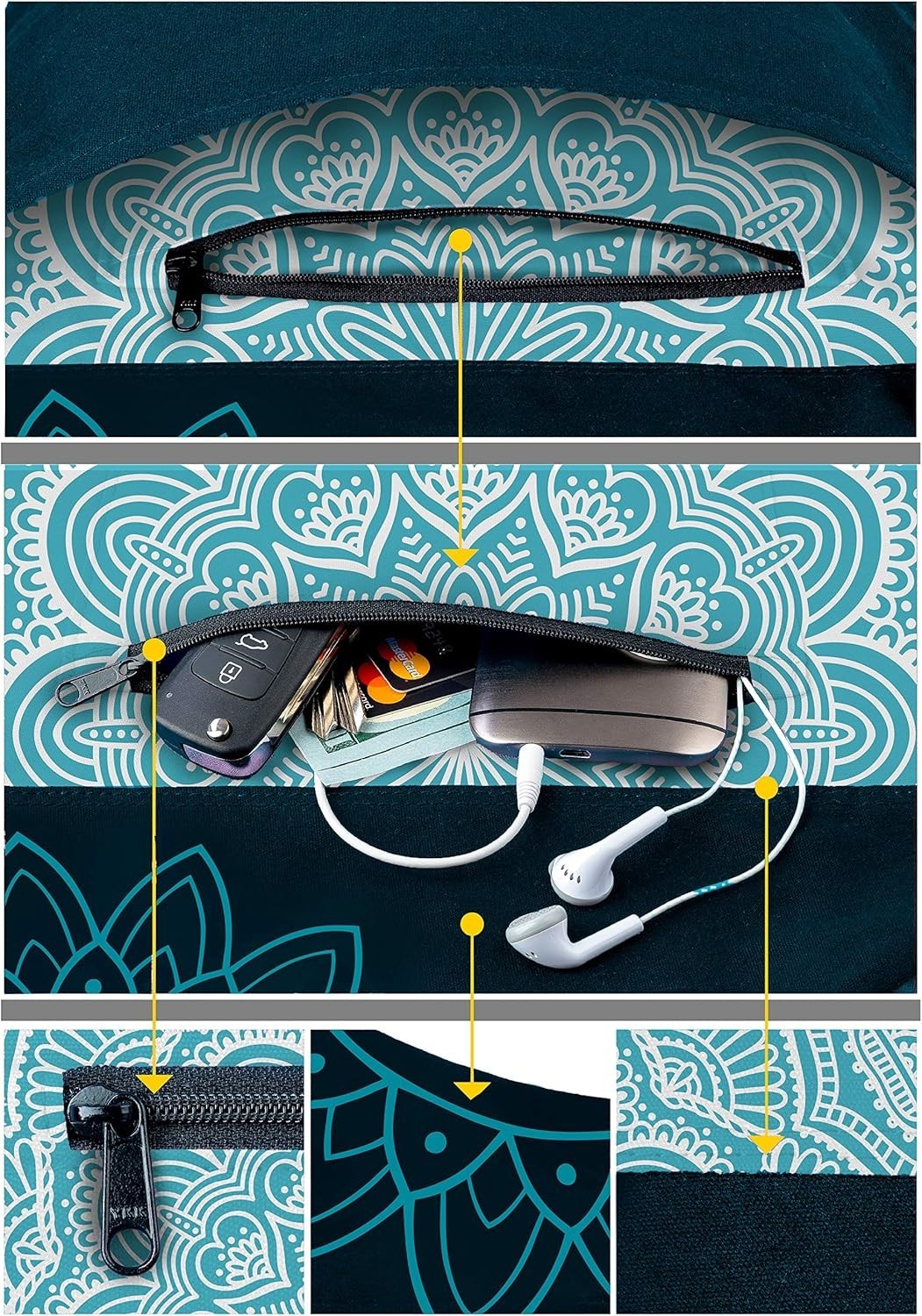 Elegant Yoga Mat Bag – Holds Up to 72in Mats, 3 Pockets & Dreamcatcher Design