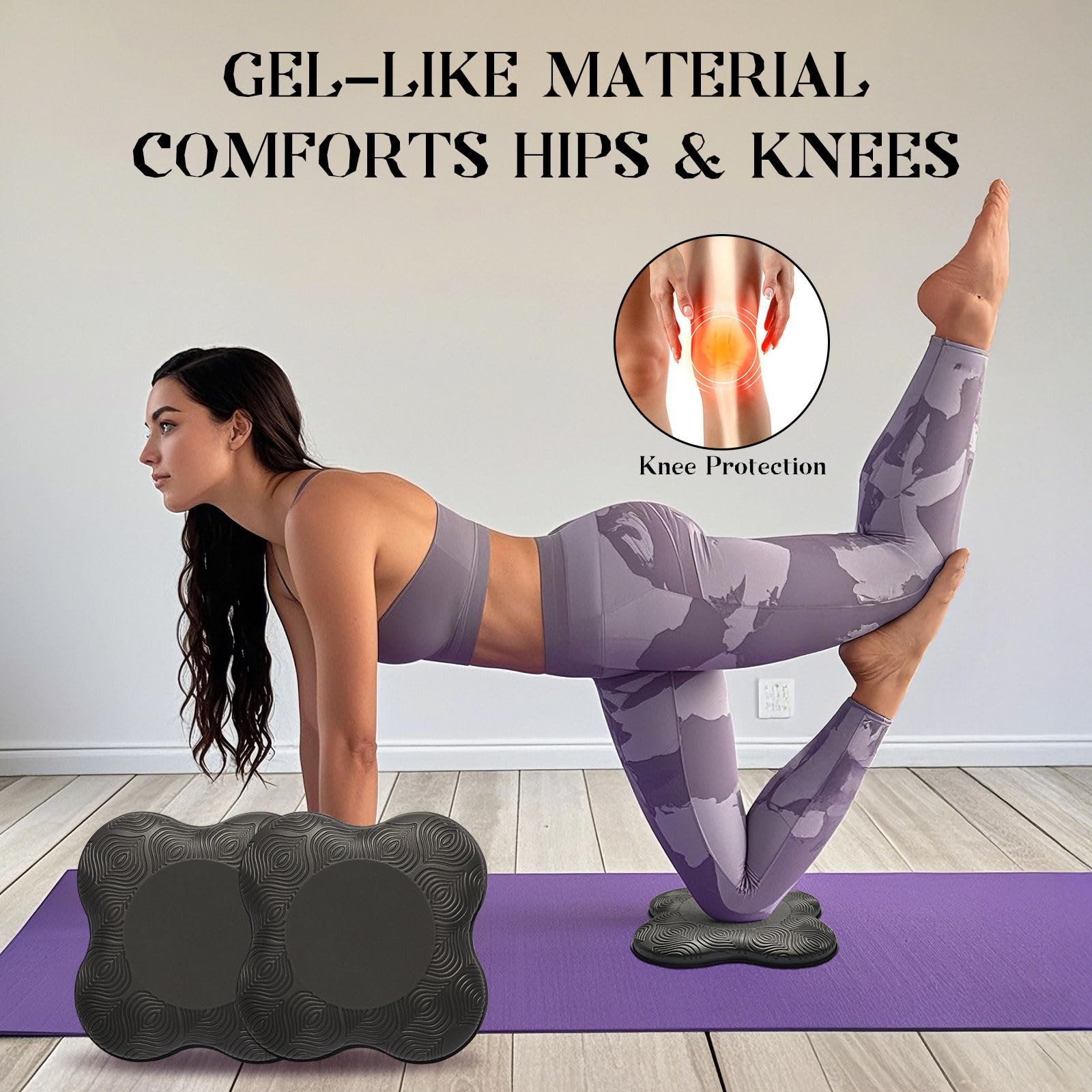 2 Pack Yoga Knee Elbow Cushions, Extra Thick Foam, Kneeling Pads,Pilates,Wrists