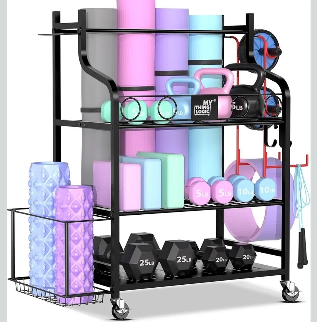 Mythinglogic Yoga Mat Storage Racks,Home Gym Storage Rack for Dumbbells