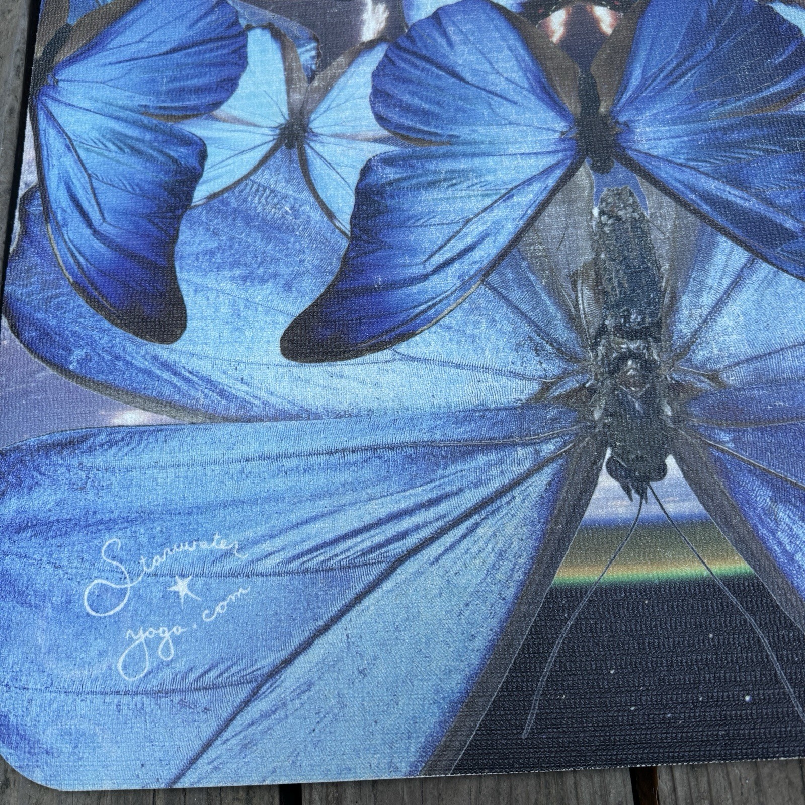 Destiny Blue Butterfly Mandala Yoga Mat Jamila Starwater Art Non Slip Exercise