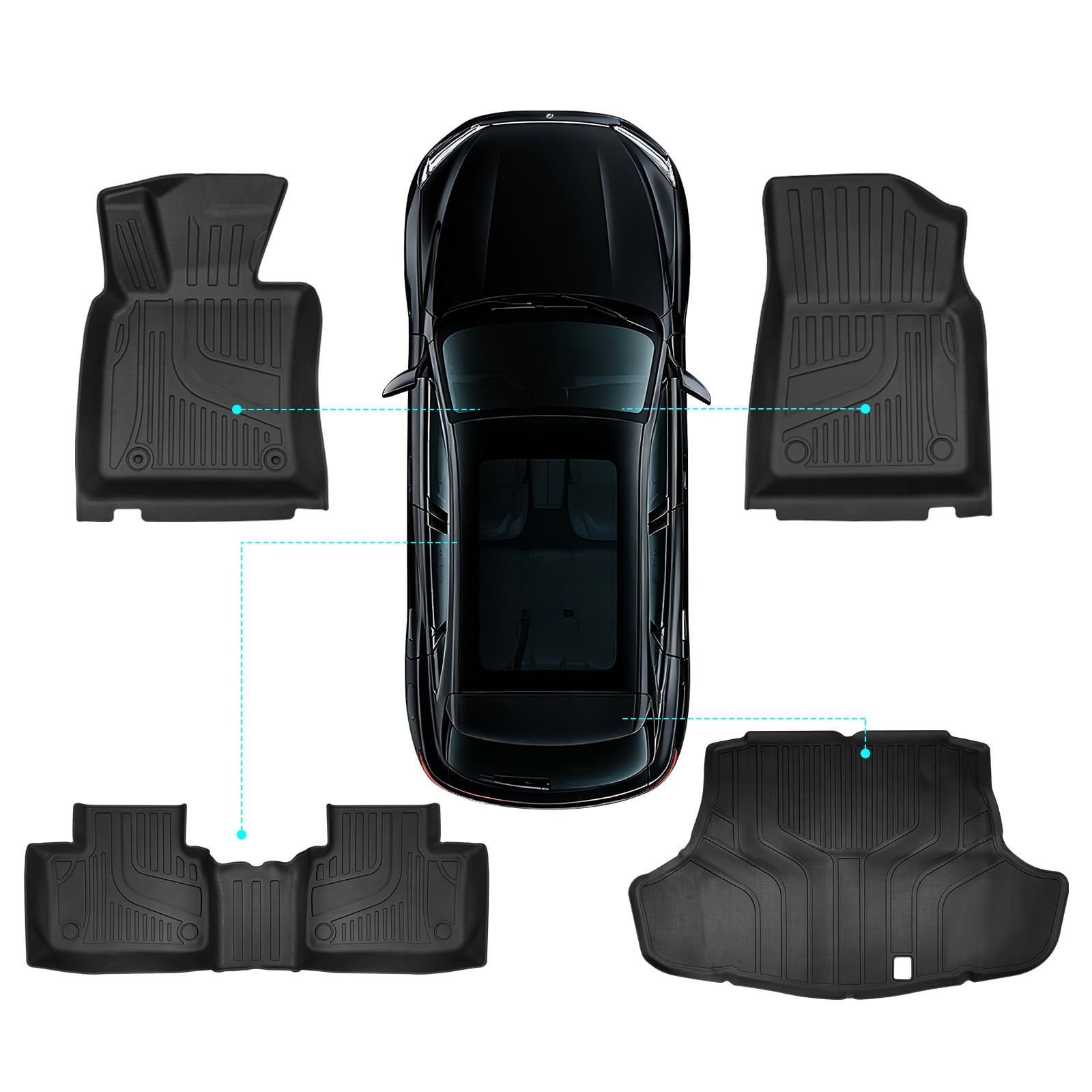 for Toyota Camry 2025 2026 Floor Mats, Full Set All-Weather TPE Laser Custom …