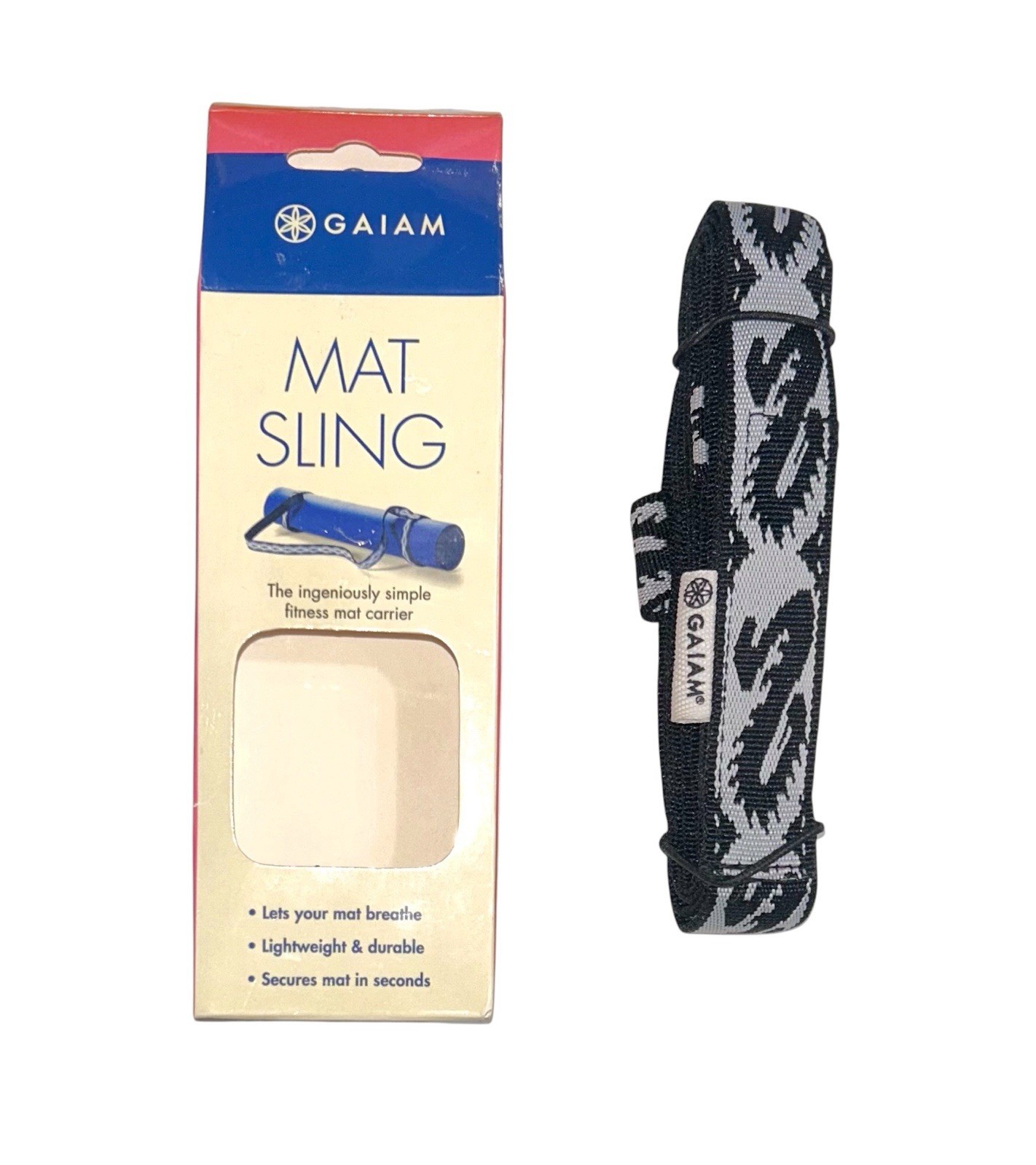 Evolve (Gaiam) – Yoga Mat Sling Black & White Dragon Tattoo