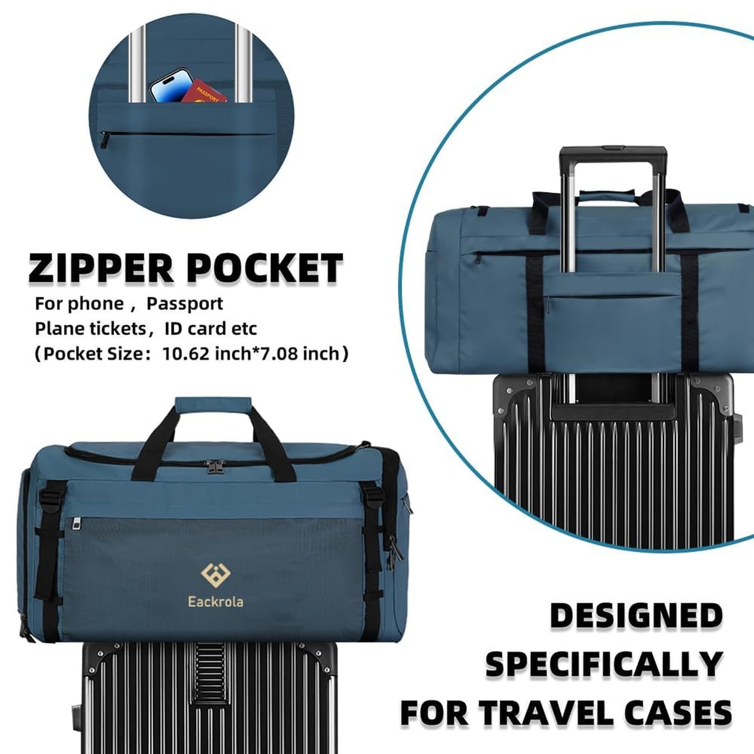 Extra Large Sports Gym Bag, Travel Duffel bag with Wet Pocket & Shoes Compart…