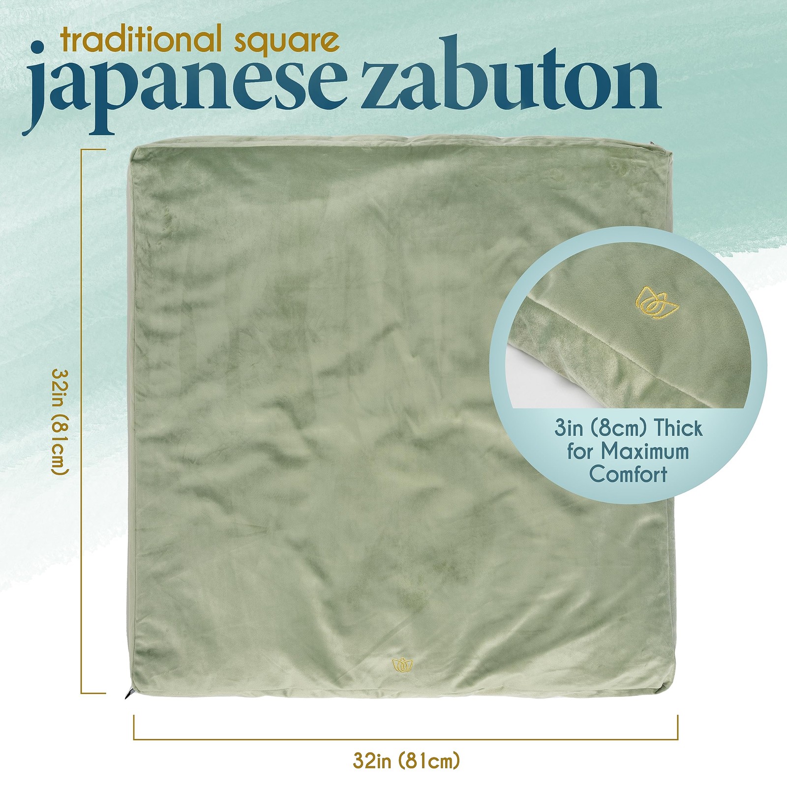 Florensi Meditation Mat Zabuton, Velvet Floor Cushions for Sitting, Meditatio…