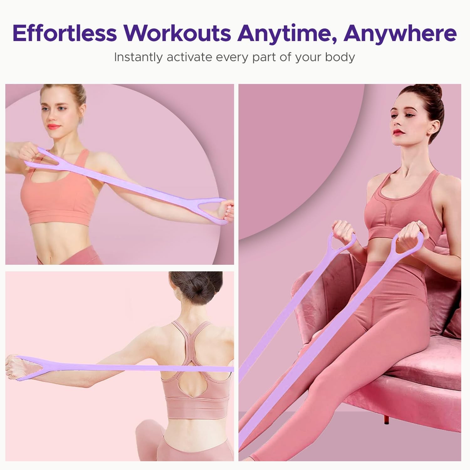 diputox Pilates Ring Kit for Women, 10 Count(Pack of 1), Violet