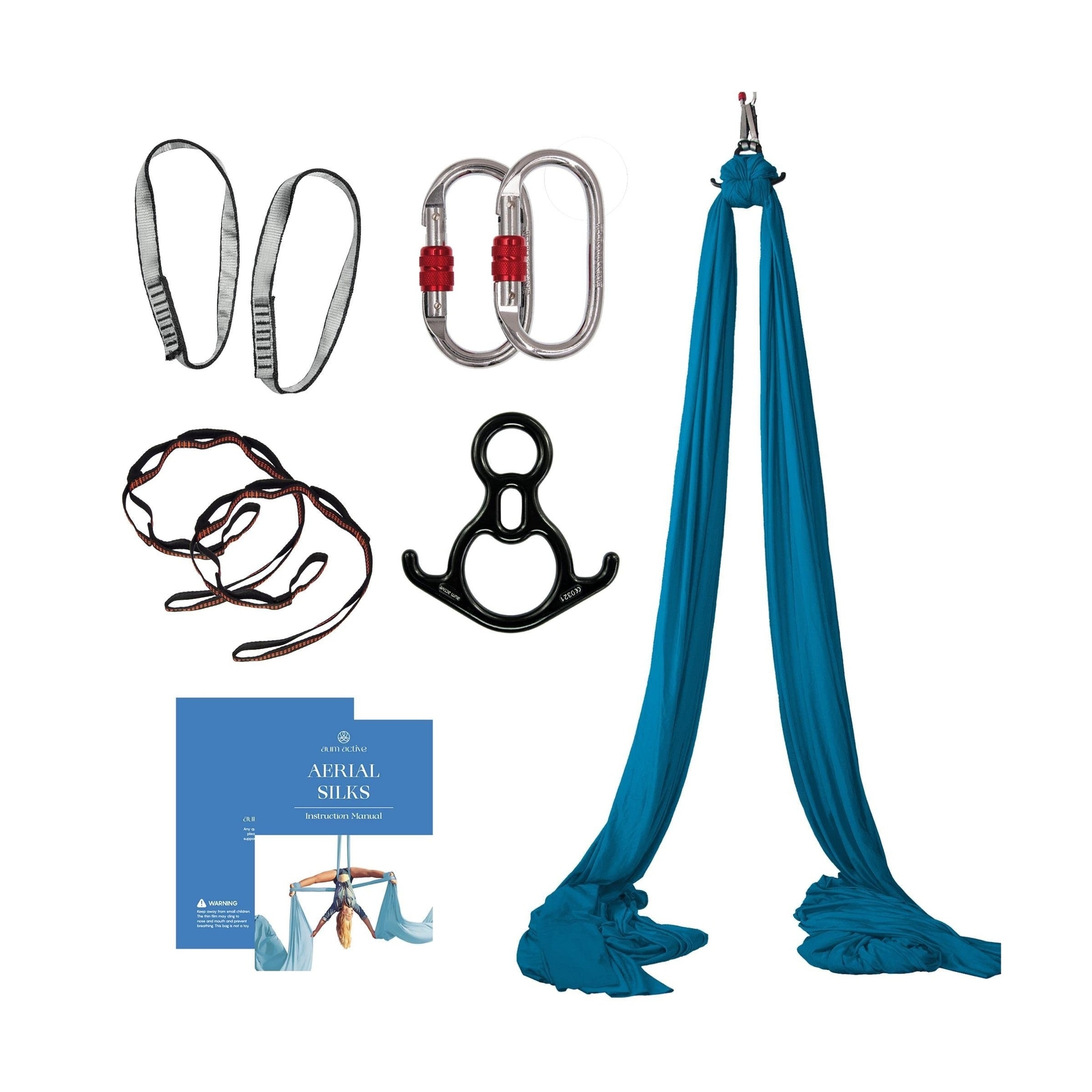 Aum Active Aerial Silks Starter Kit – Durable 9 Yards of Aerial Yoga Hammock …