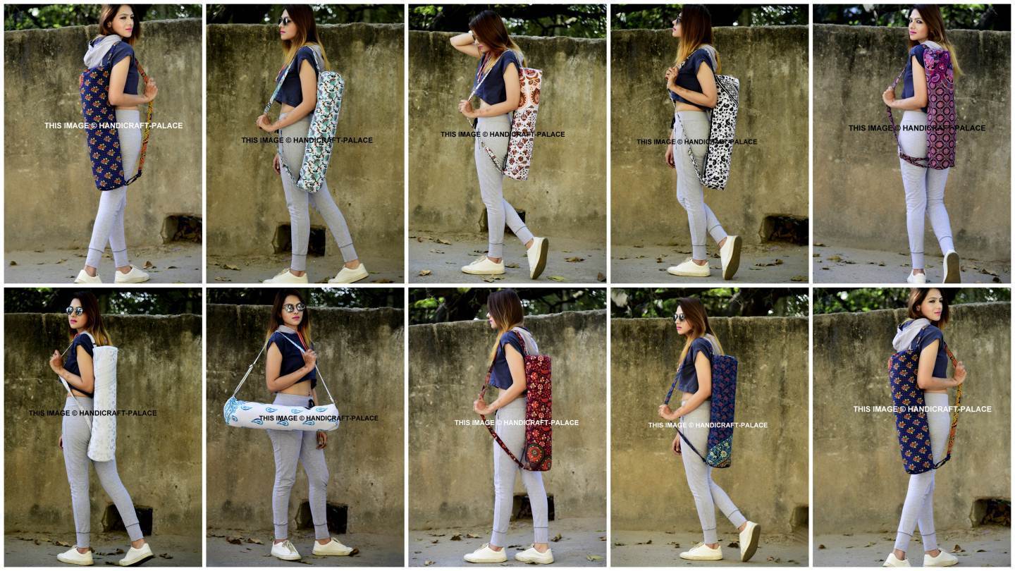 Indian Mandala Running Large Yoga Mat Carrier Gym Bag with Shoulder Strap Bag