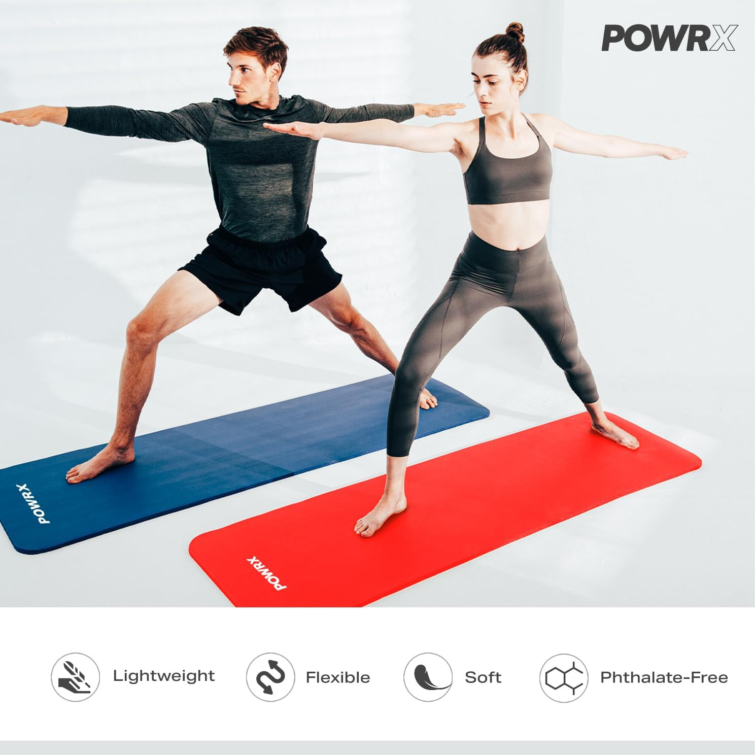 Yoga Mat Thick | Exercise Mat 1/2&Prime; – 3 Widhts with Carrying Strap and Bag | Non-