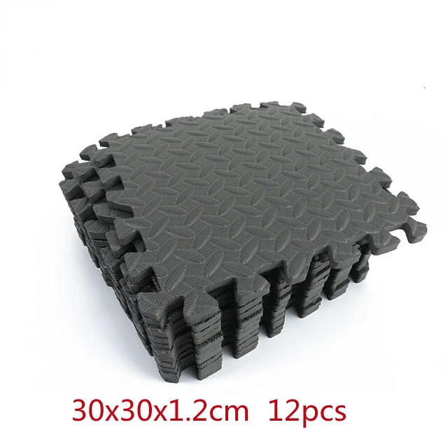 12PCS 30*30Cm Sports Protection Gym Mat EVA Leaf Grain Floor Mats