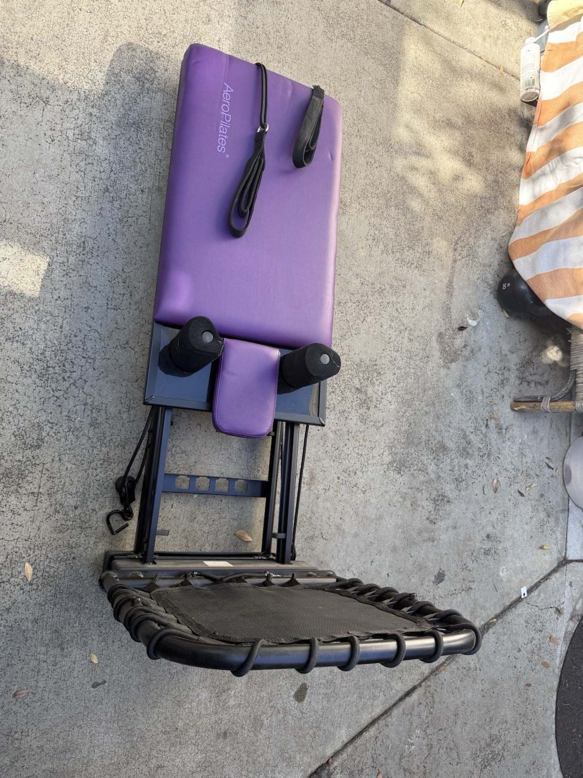 AeroPilates Purple Pilates Reformer with Rebounder and Foam Pad