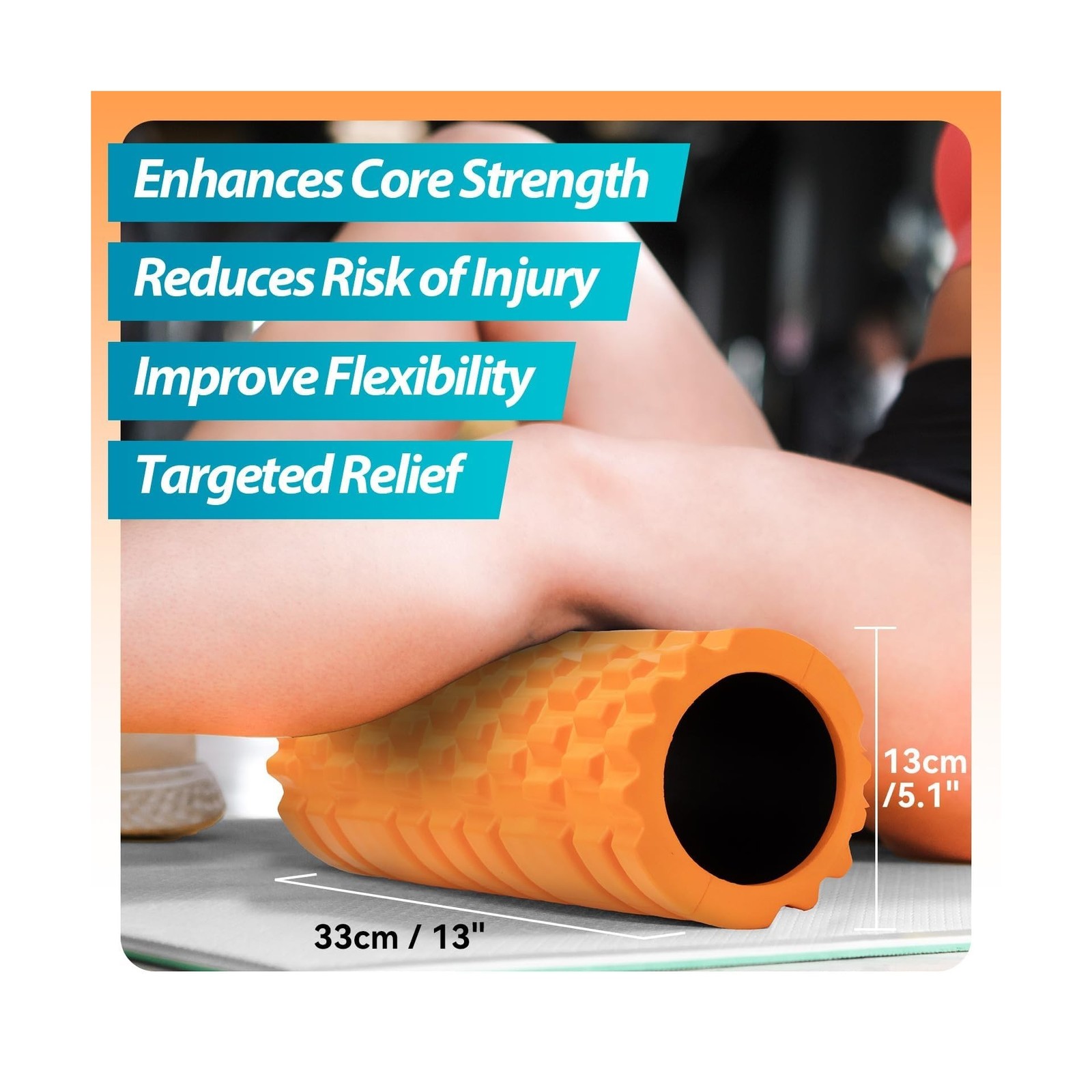 Foam Roller High Density 13&Prime; Patented Exercise Roller for Deep Tiss… Fast Ship