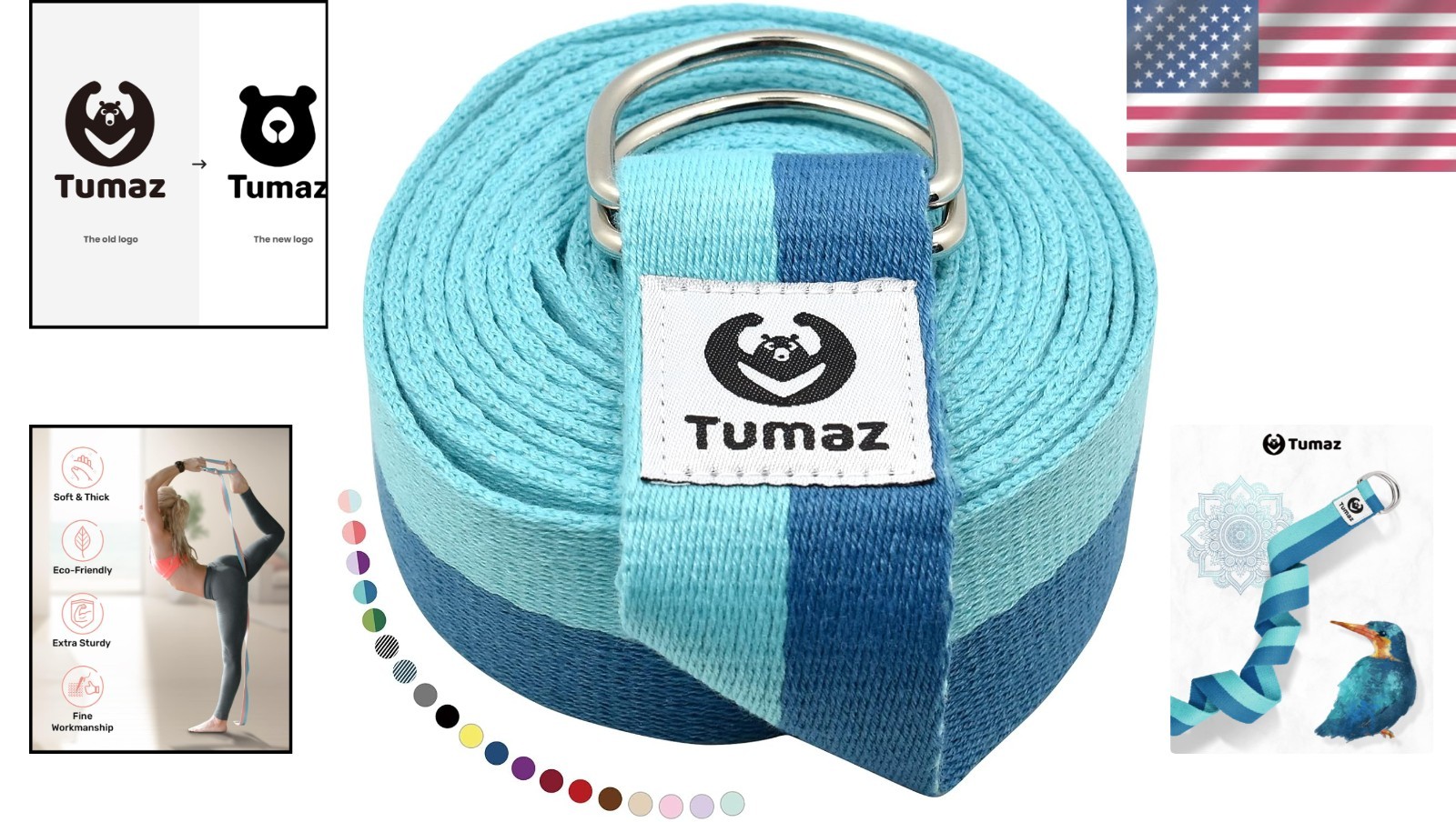 Eco-Friendly Yoga Strap – 3 Sizes, Gorgeous Colors & High Load Capacity