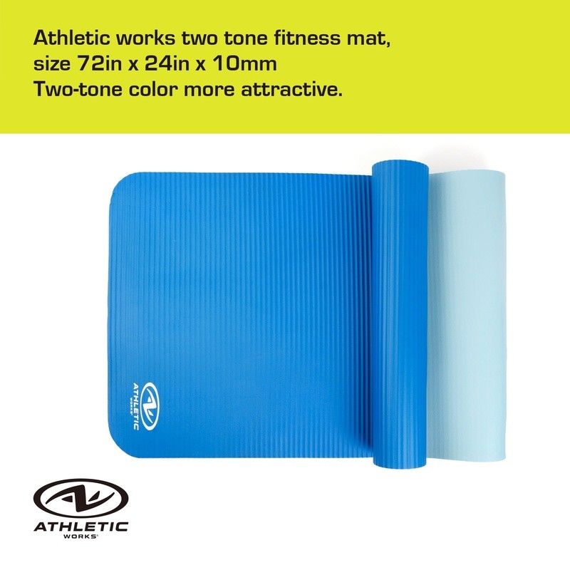 Two Tone Fitness Mat NBR Foam Extra Thick Carry Strap Slip Resistant Yoga New