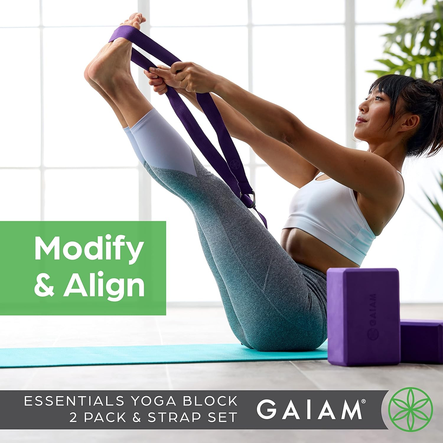 Gaiam Yoga Block – Supportive Latex-Free Eva Foam – Soft Non-Slip Surface with B