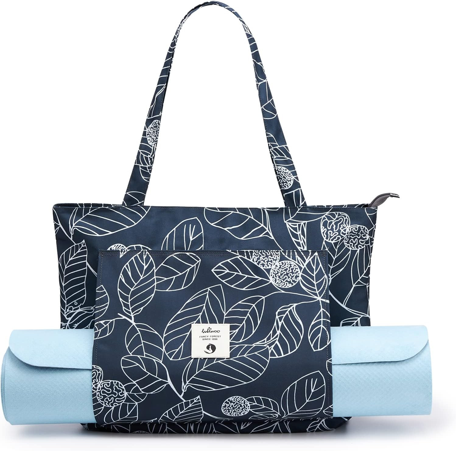 Yoga Mat Tote Bag Canvas Shoulder Carryall for Women Gym Travel Beach