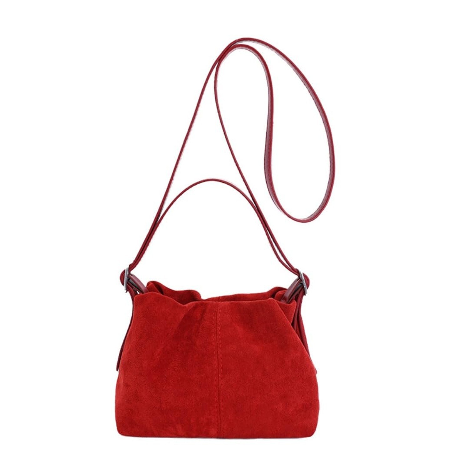 Suede Hobo Bags for Women Suede Tote Handbag Drawstring Bucket Bag Slouchy Cr…