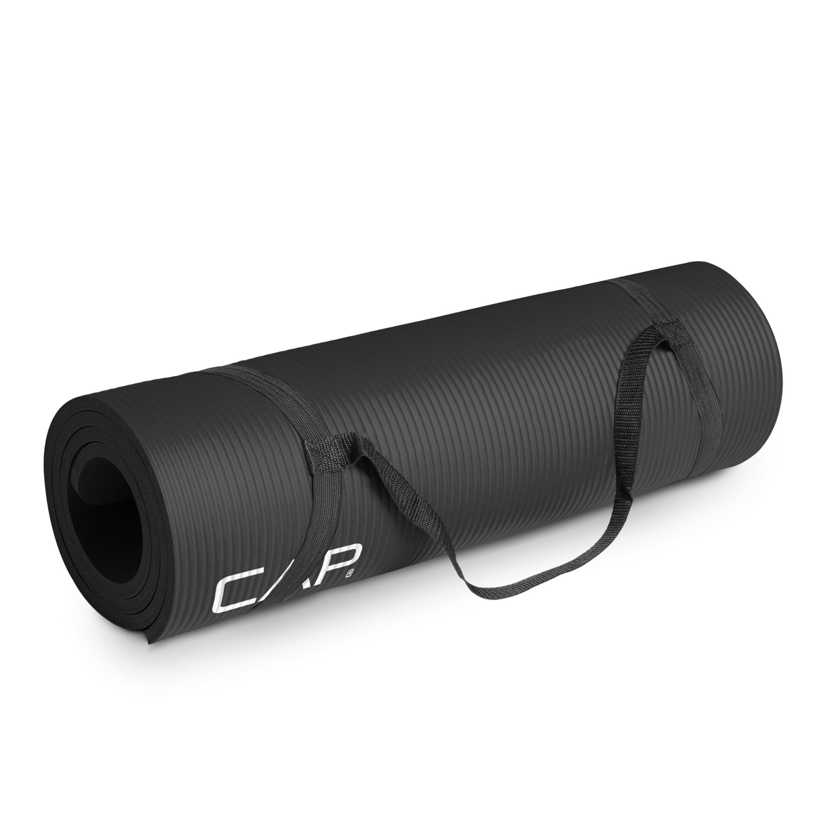 CAP Barbell Yoga Mat 1/2&Prime; Thick with Carrying Strap – High 68&Prime;x24&Prime;, Black