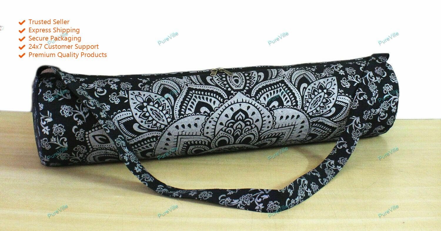 Solid Full-Zip Exercise Yoga Mat Carry Bag Gym Beach Pilates Carrier Bag