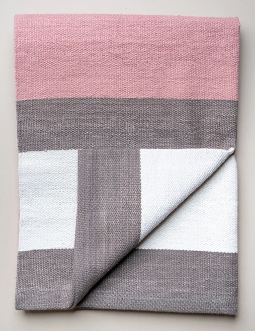 Leela Manjistha Yoga Mat Light Pink Herbal Dyed 100% Cotton 77”x30” NEW!