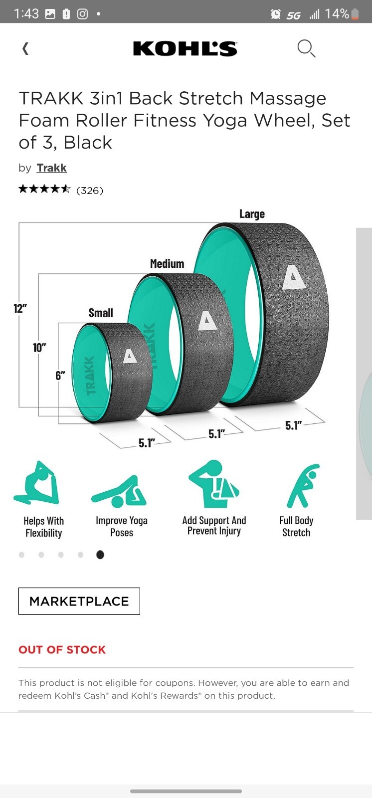 Traakk 3in1 Yoga Wheel, Set of 3