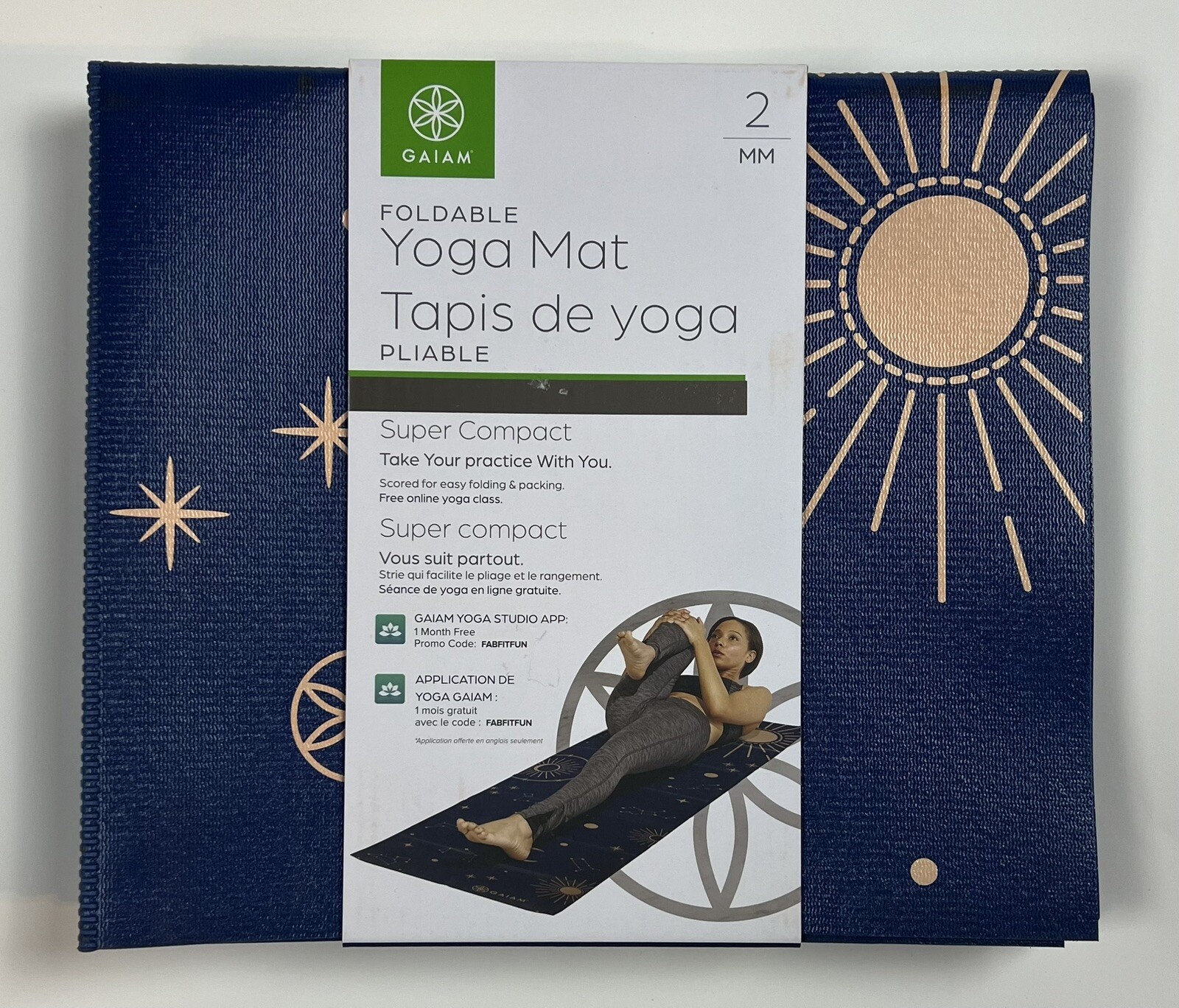 YOGA MAT 2MM GAIAM Foldable Midsummer’s Night Astrology Zodiac Signs NEW
