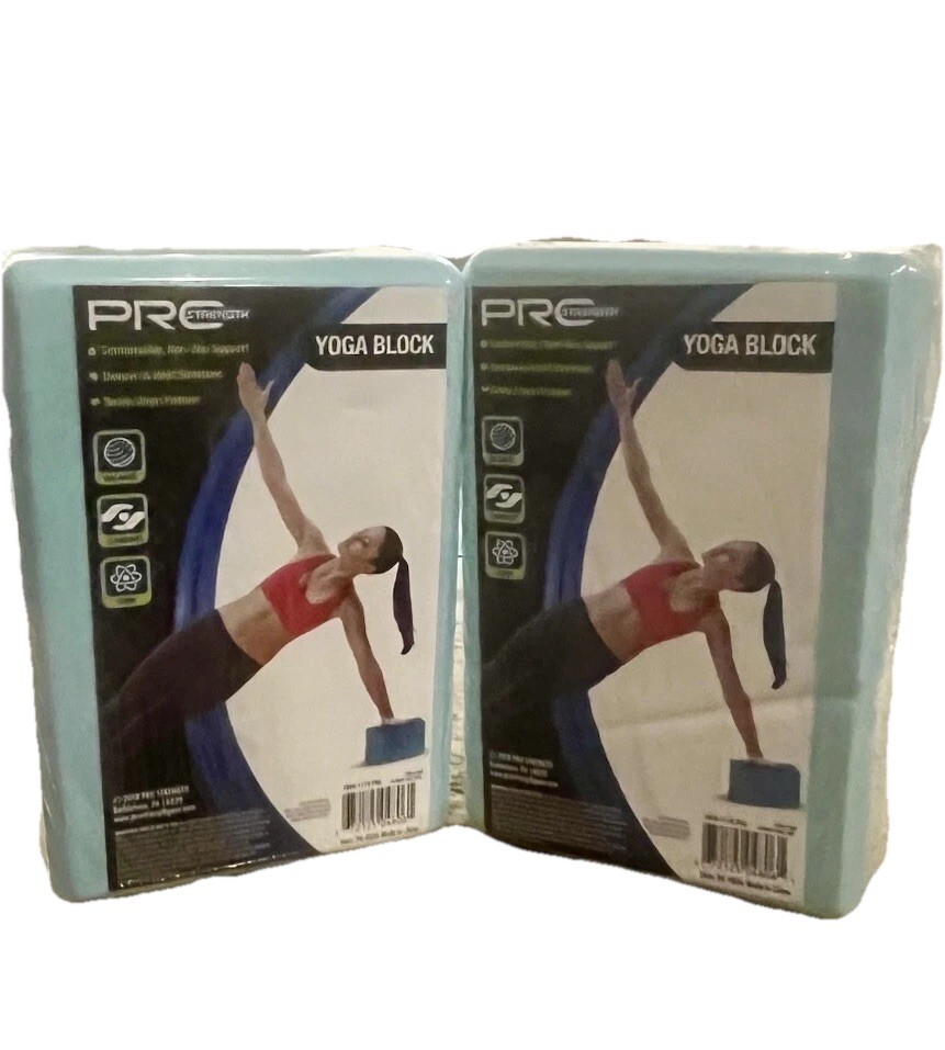 Pro Strength Yoga Blocks Set of 2 Non-Slip Foam Exercise Balance Support NEW