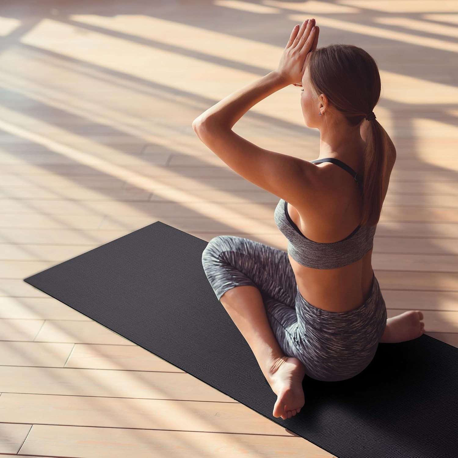 Yoga Mat High Density Anti Tear Exercise Mats with Strap for Pilates and Fitness