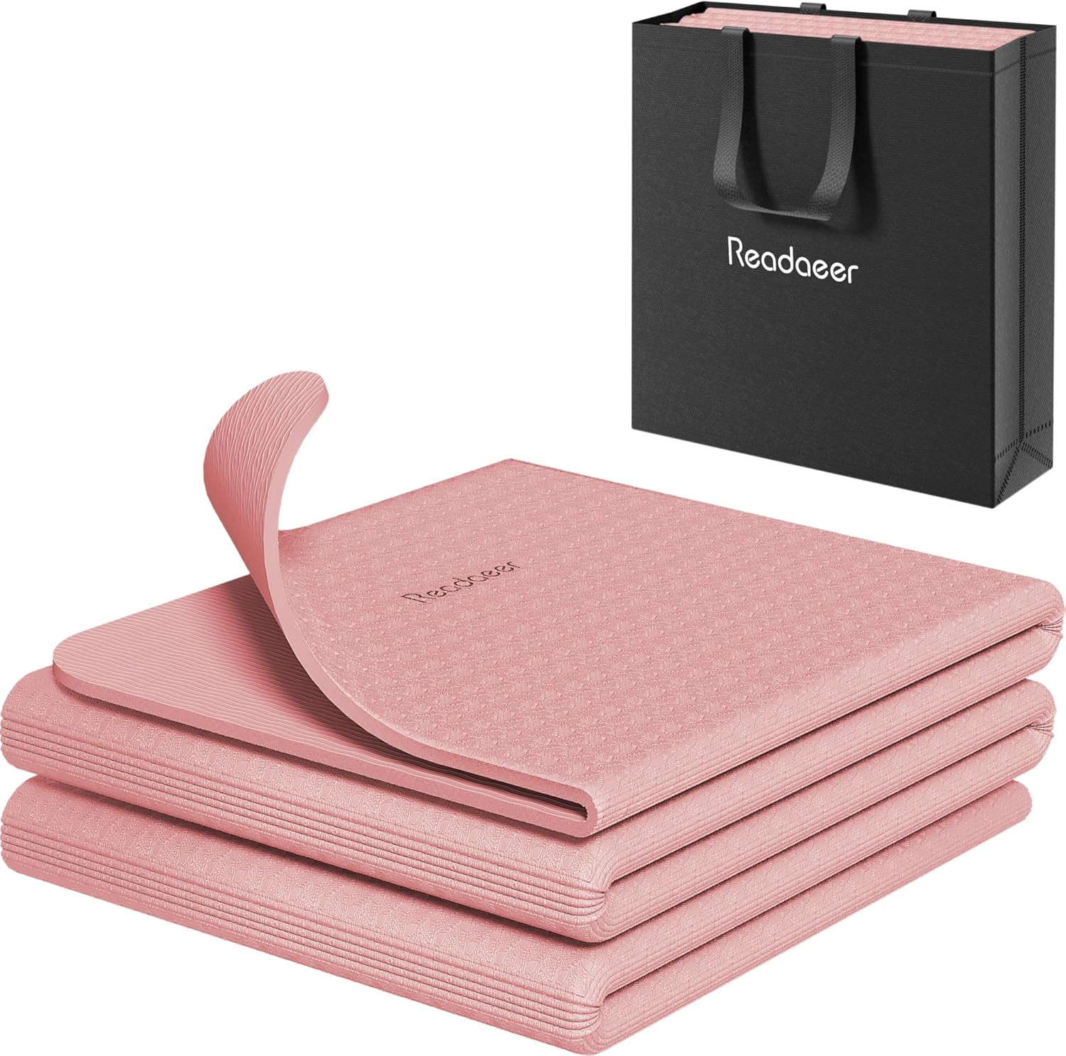 Readaeer Foldable Yoga Mat for Travel Folding Yoga Mat 6Mm Thick with Carrying B