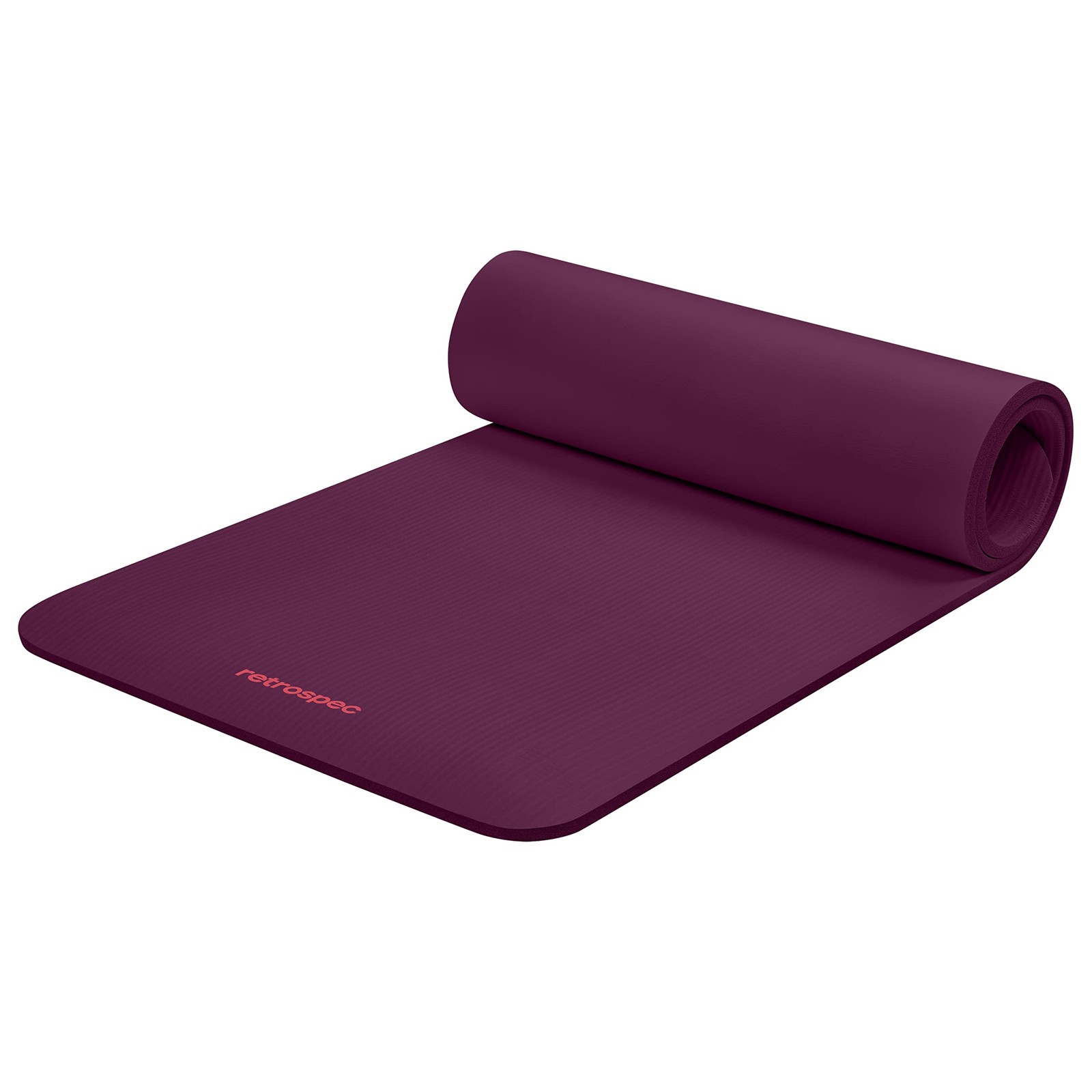 Retrospec Solana Yoga Mat 1/2&Prime; Thick w/Nylon Strap for 1/2 inch, Boysenberry