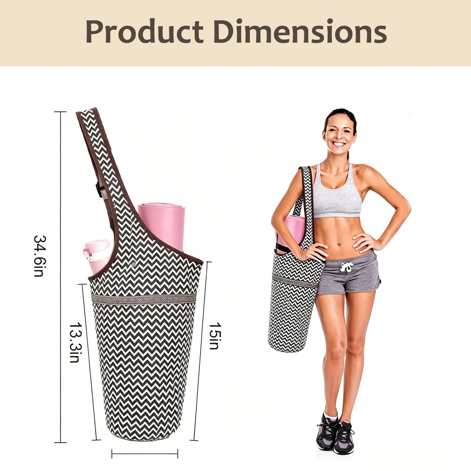 Sports Yoga Mat Bag,Large Opening Yoga Mat Carrier for Quick Access,with Larg…