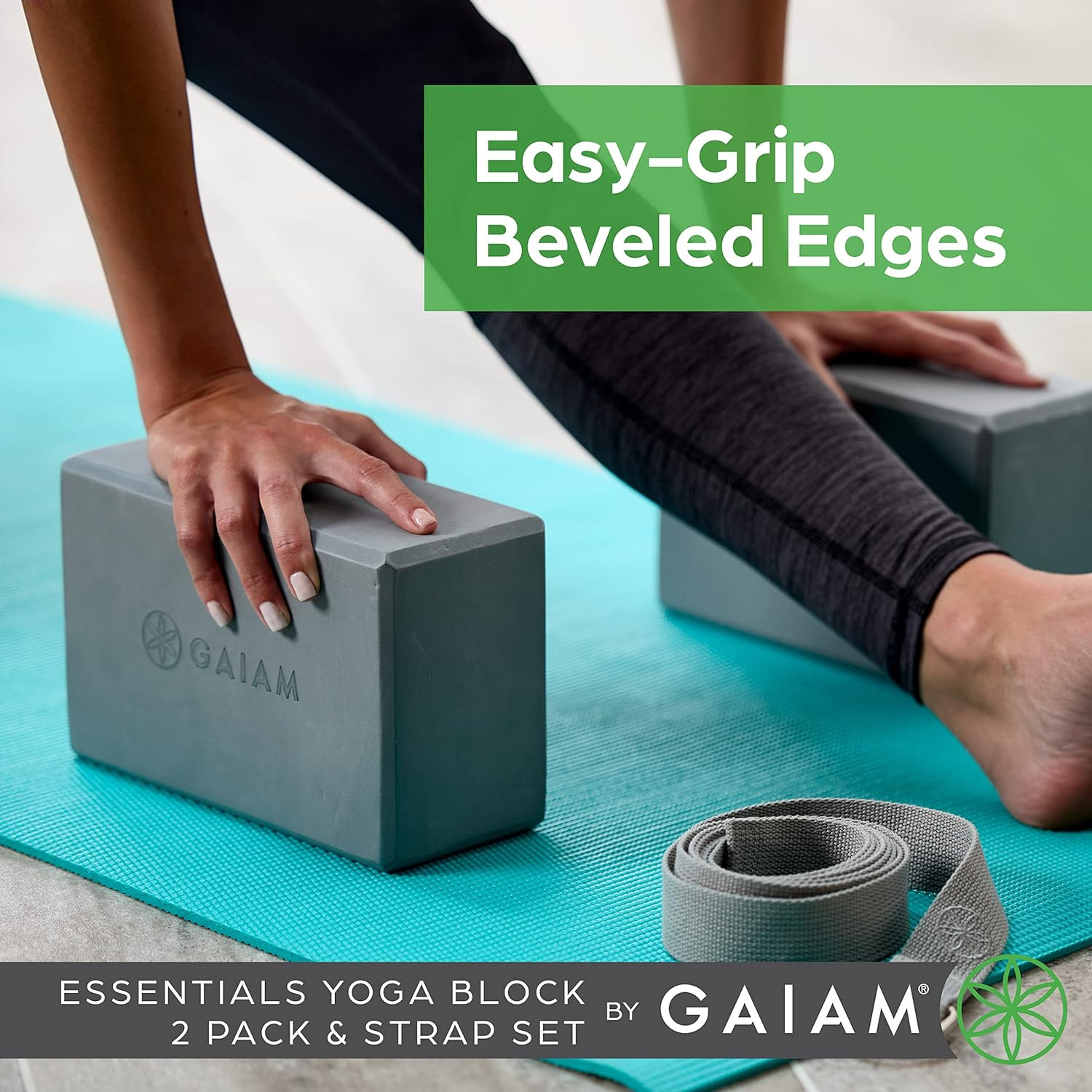 Gaiam Yoga Block – Supportive Latex-Free Eva Foam – Soft Non-Slip Surface with B