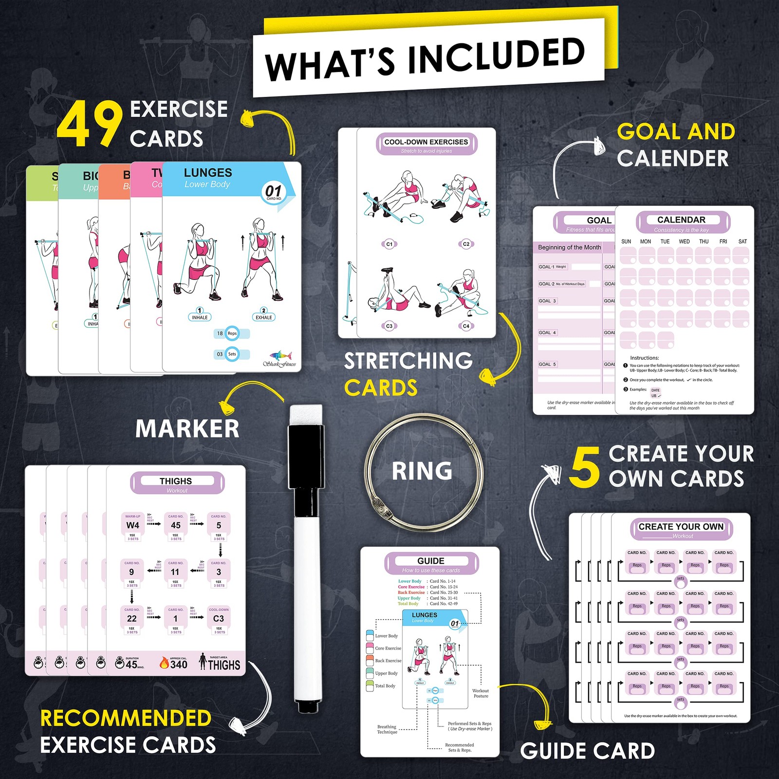 Pilates Bar Workout Cards | 58 Exercise Cards with Postures, Breathing Tips &…