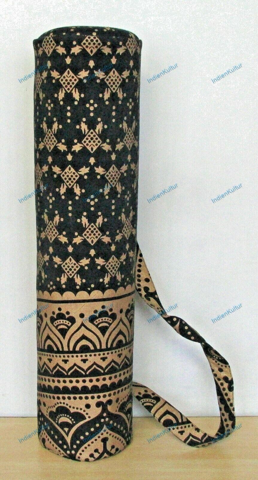Mandala Black Gold Omber Yoga Mat Beach Exercise Carrier Bag With Shoulder