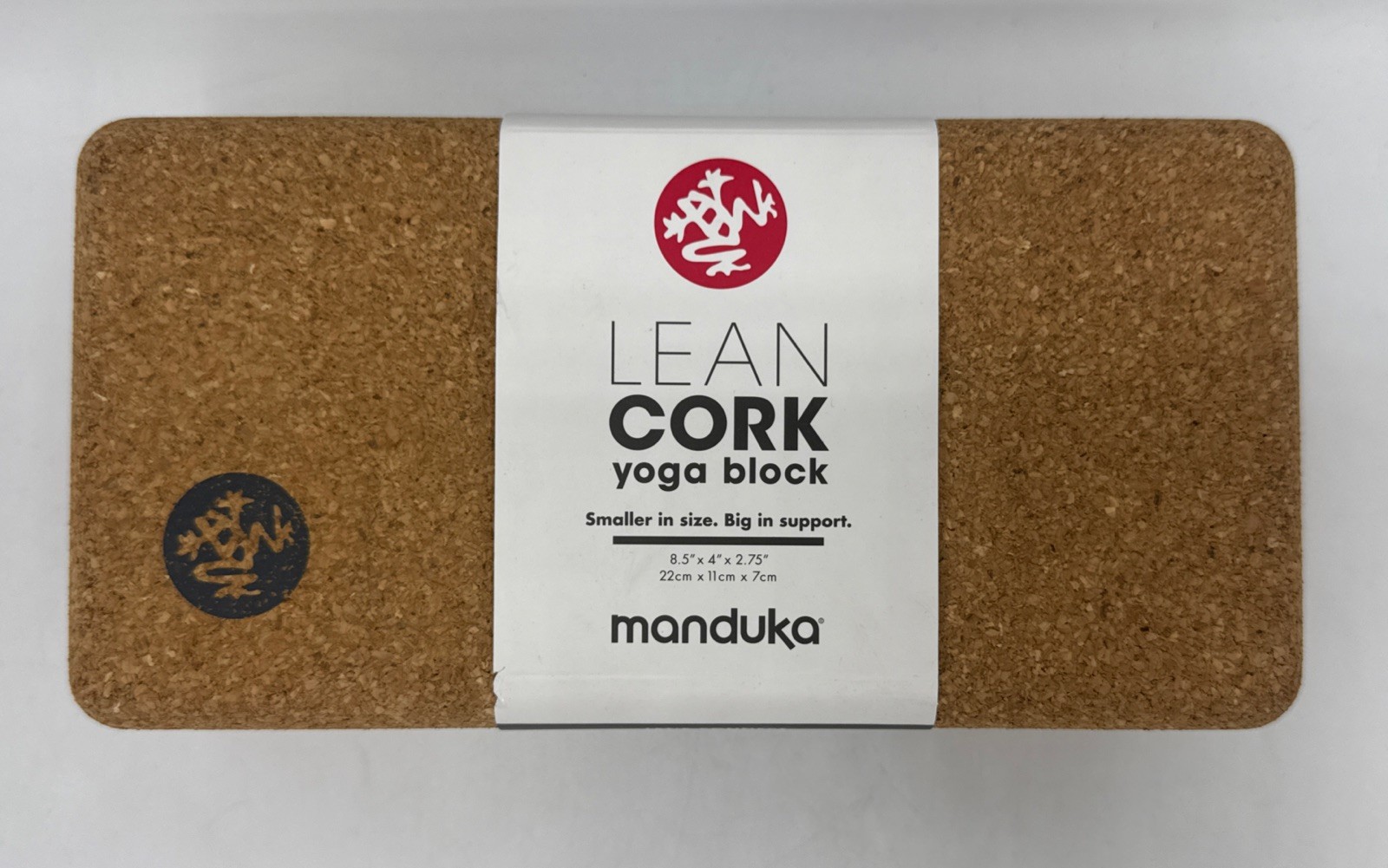 Manduka Cork Lean Yoga Block – Resilient 3&Prime; x 4&Prime; x 8.5&Prime;,