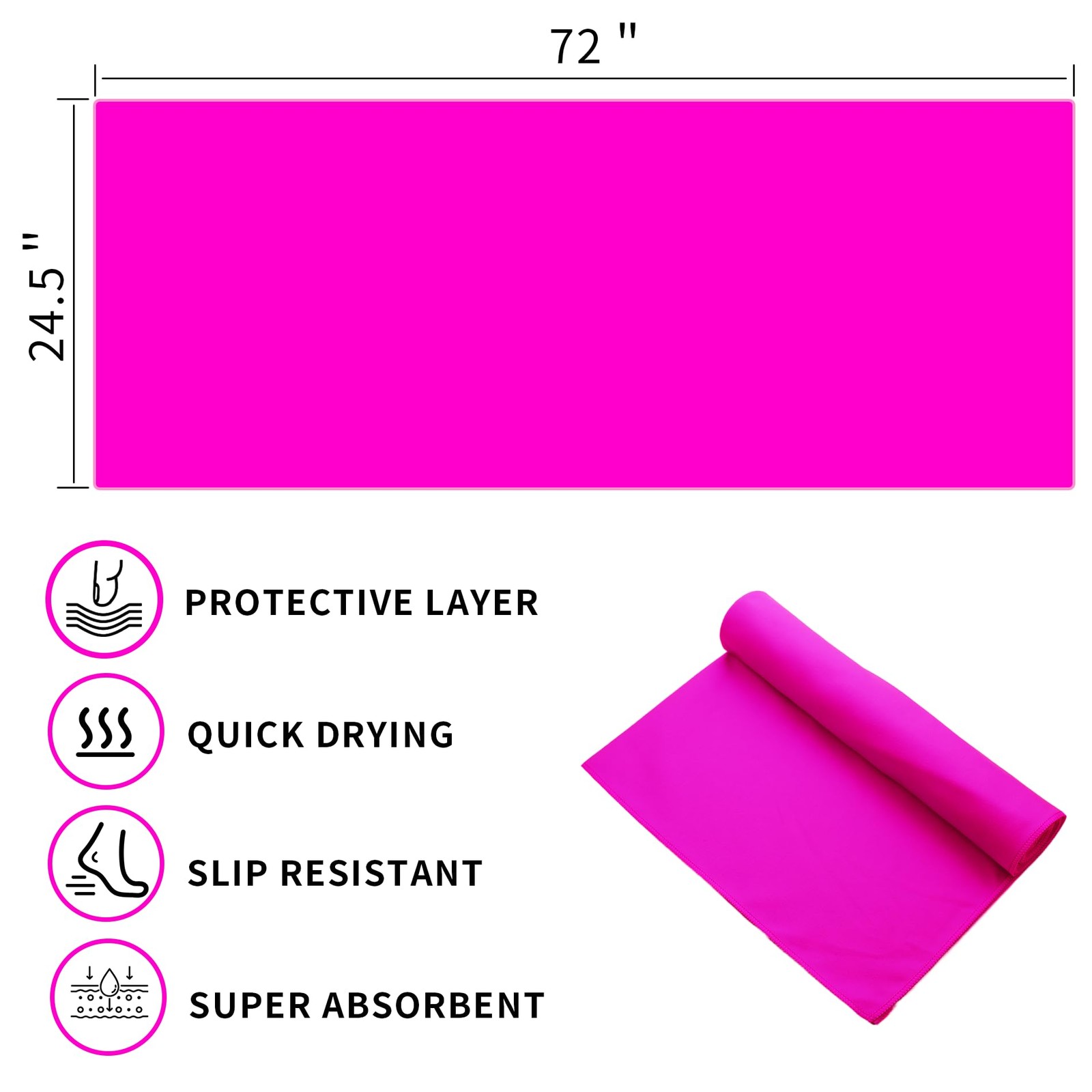 Miaomiao Non-Slip Hot Yoga Towel Setsuper Absorbent Microfiber In 24.5 X 72 –