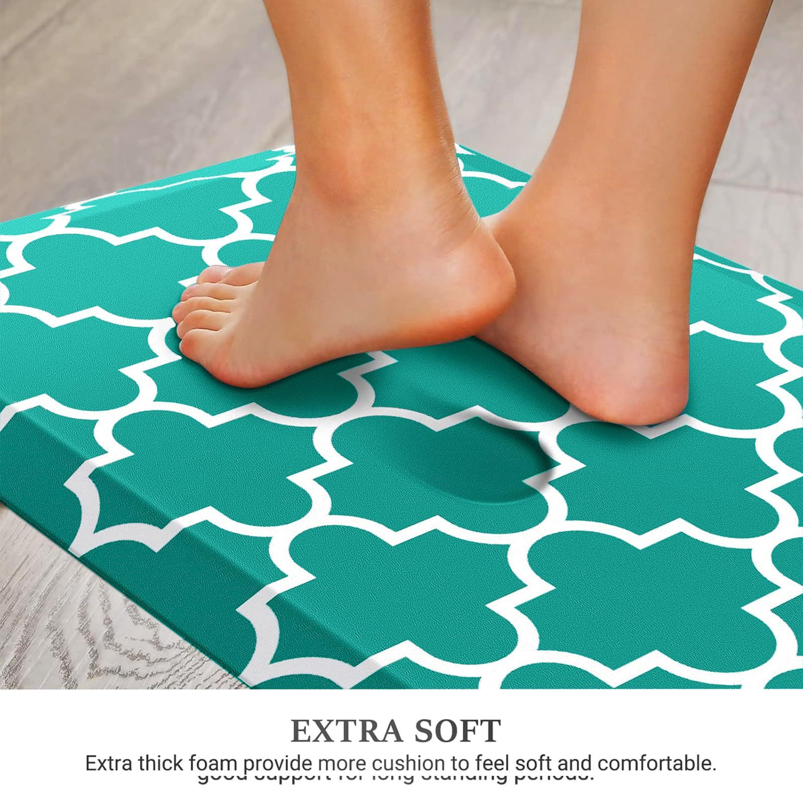 WISELIFE Anti Fatigue Floor Mat – 4/5 36&Prime;L x 22&Prime;W x 0.8&Prime;Th, Stylish Green
