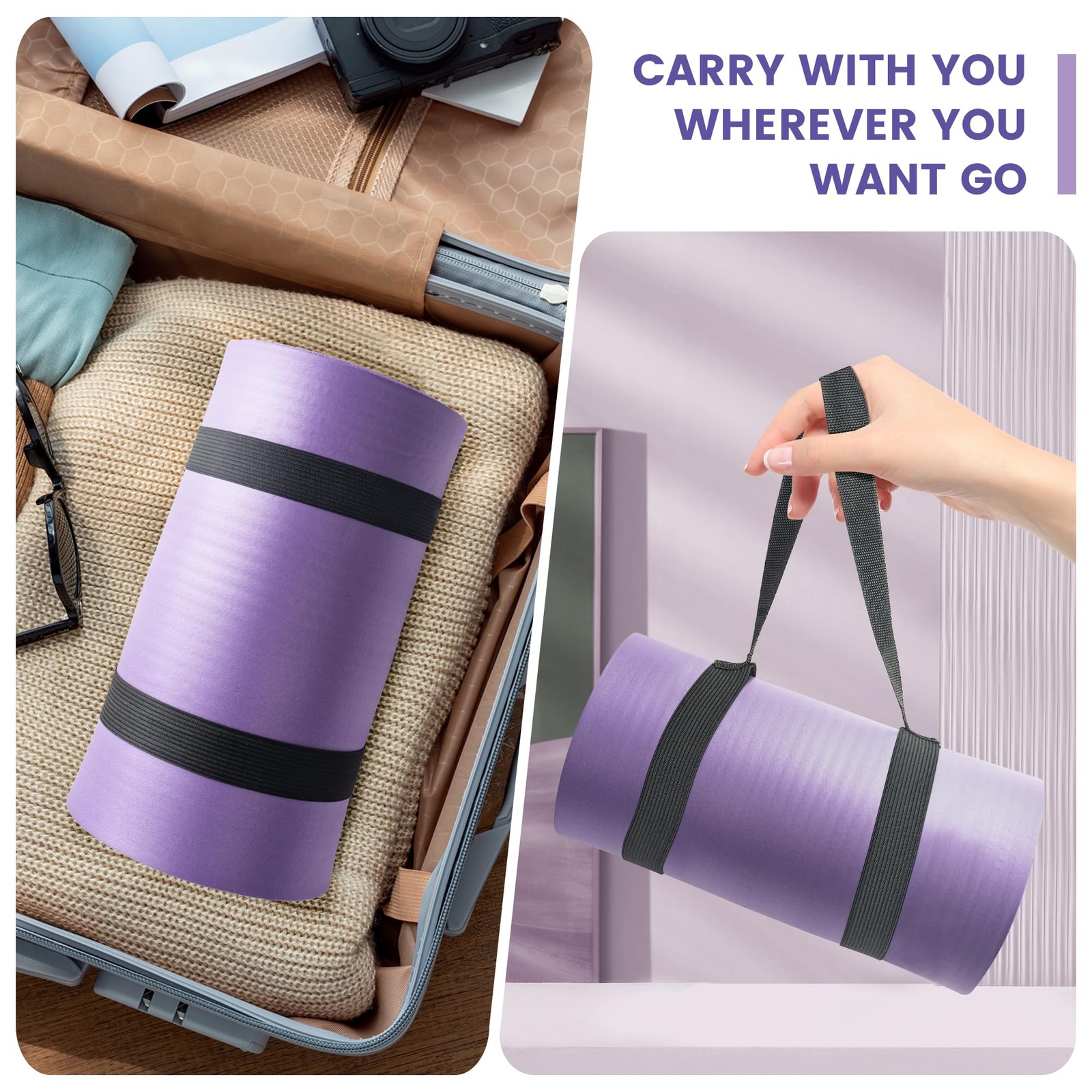 HASSLICKIT Yoga Knee Pad Cushion, 24 x 9.8 x 0.8 in Thick Mini Yoga Mat, Odor…