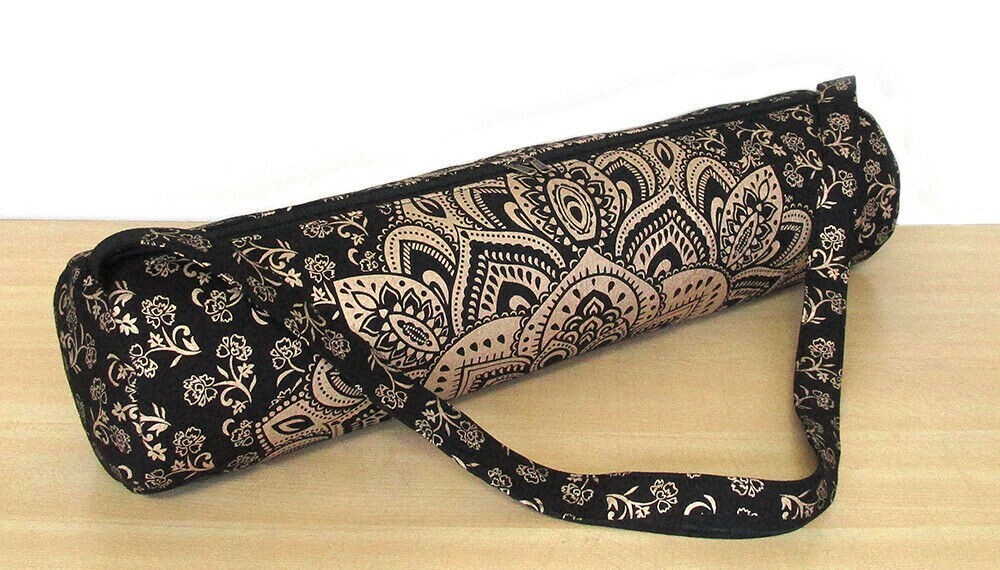 Lot of 10 Yoga Mat Bags Black Gold Mandala Hippie Carry Strap Gym Hippie Gypsy